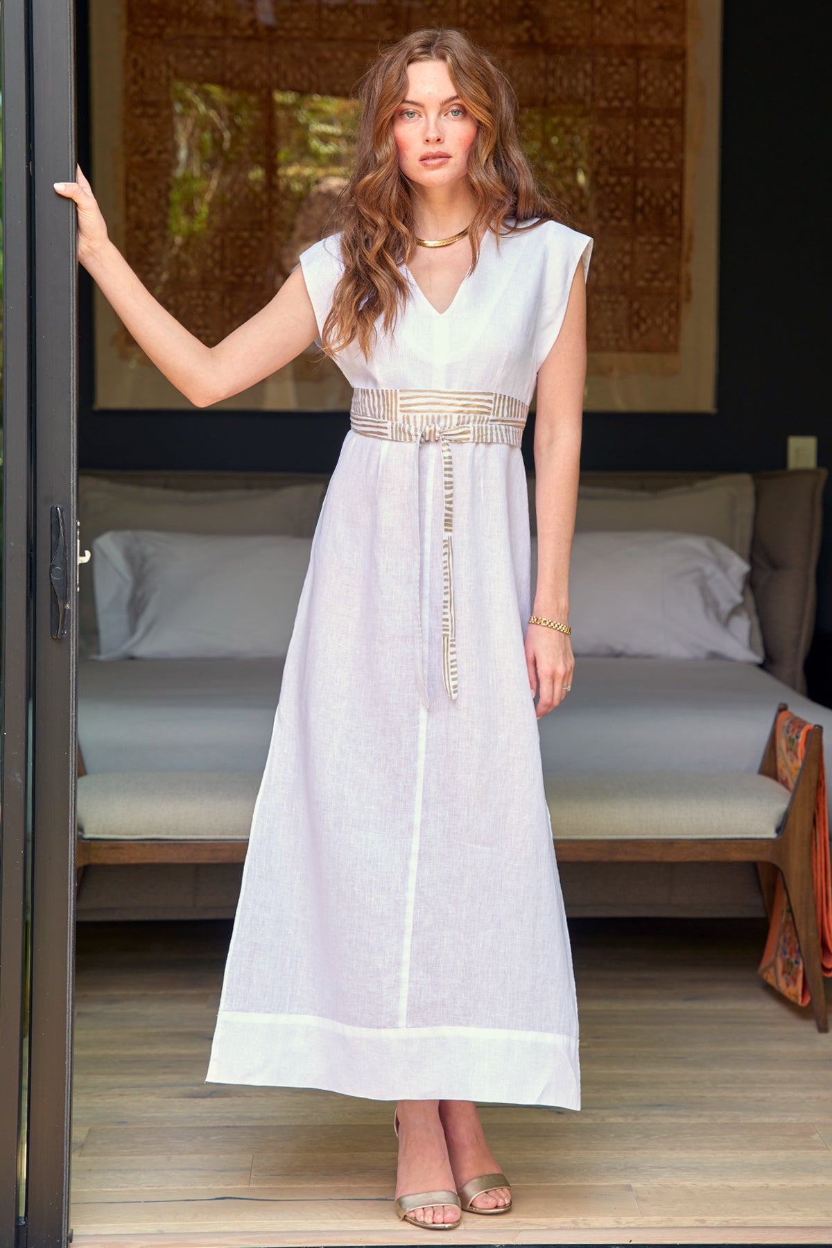 Beverly Long Shirt Dress White Washed Linen