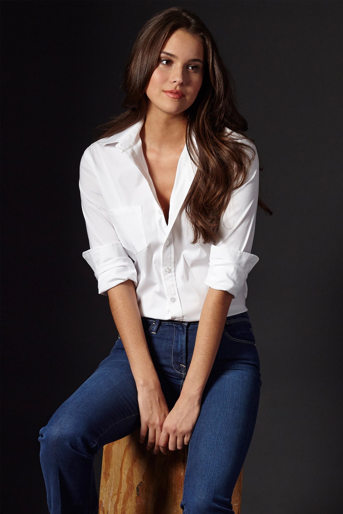 Alex | Long Sleeve White Poplin Shirt