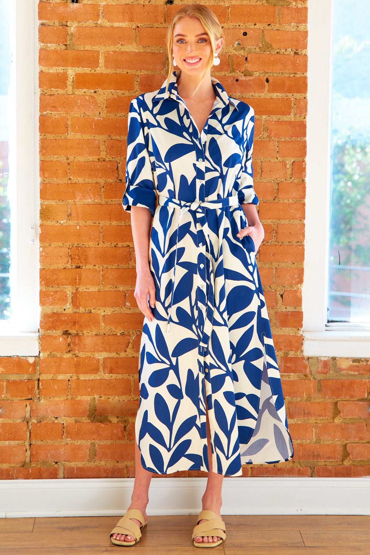 Alex Long Shirtdress Branching Out Print
