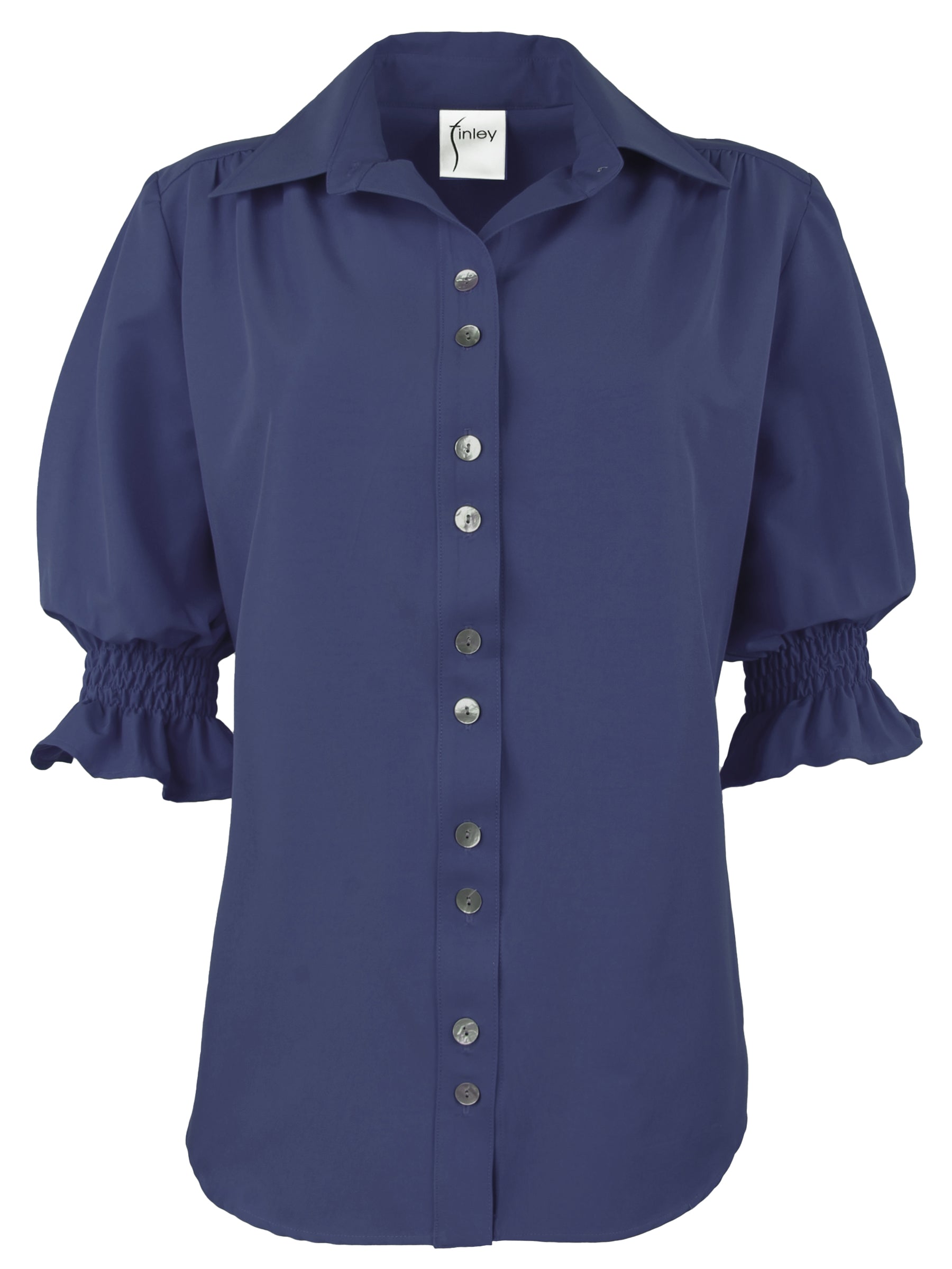 navy blue dress blouse Pepper 40s Navy Blue Blouse