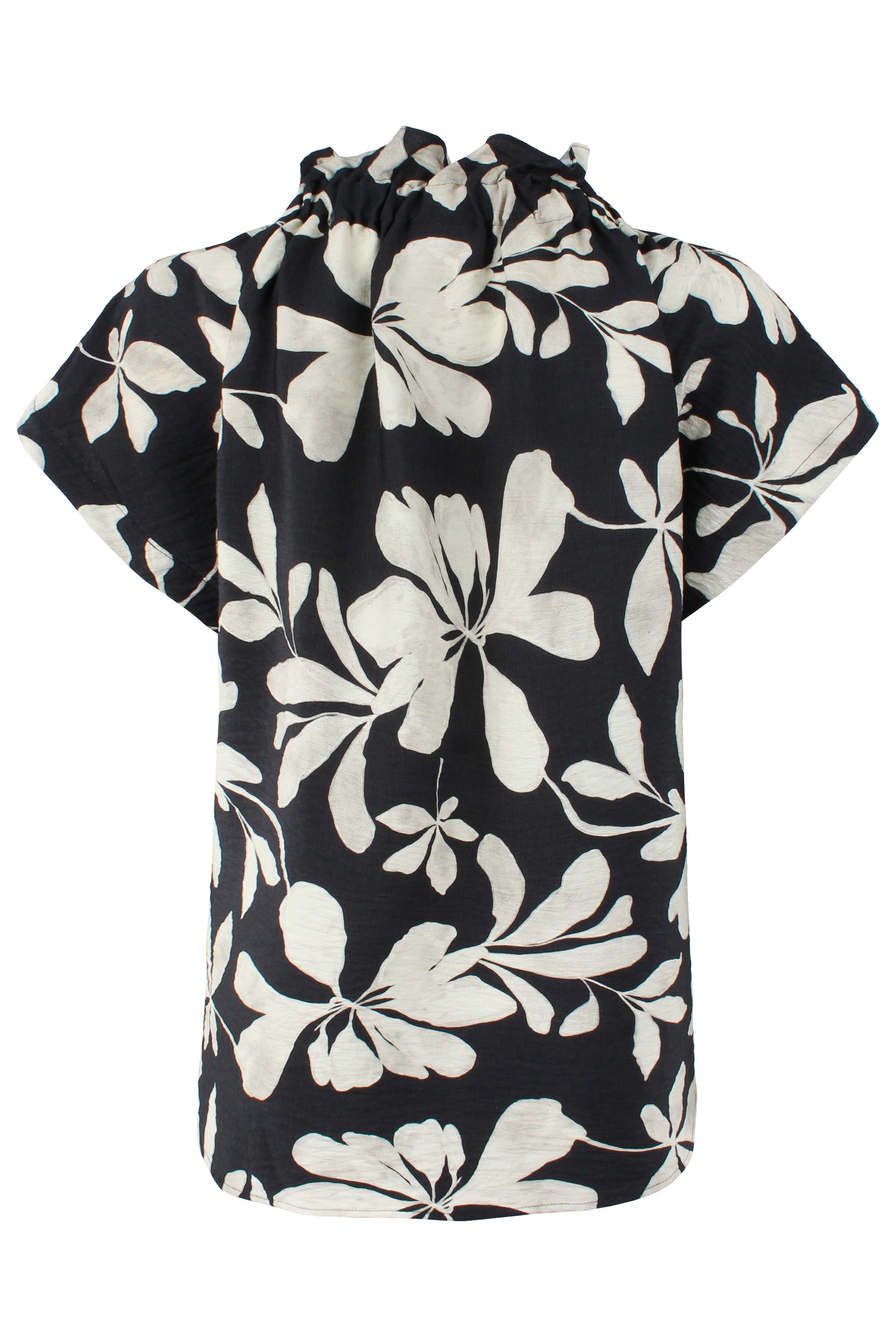 Jenny Top Black & Tan Print