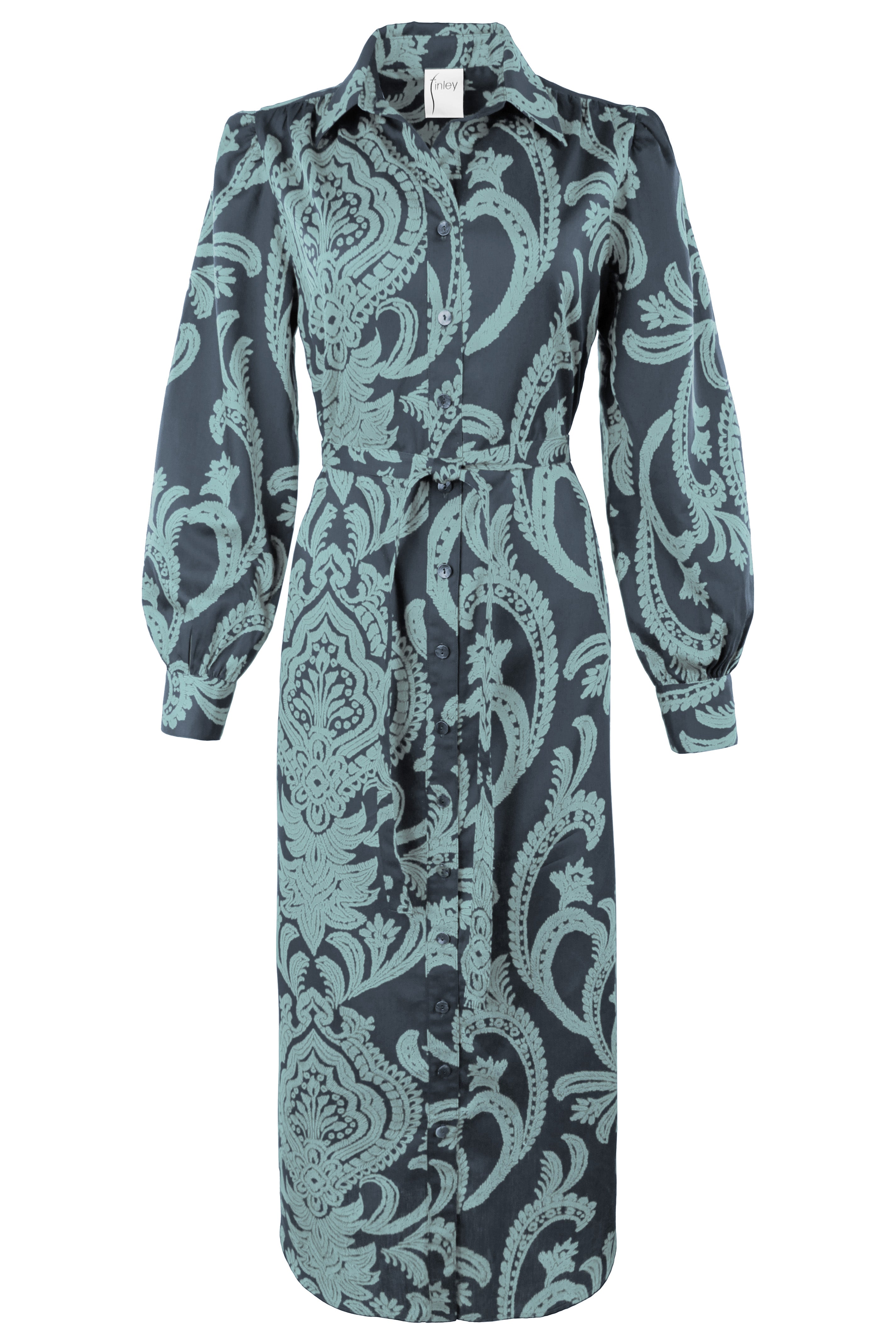 Cambridge Shirt Dress Navy/Teal Bohemian Paisley
