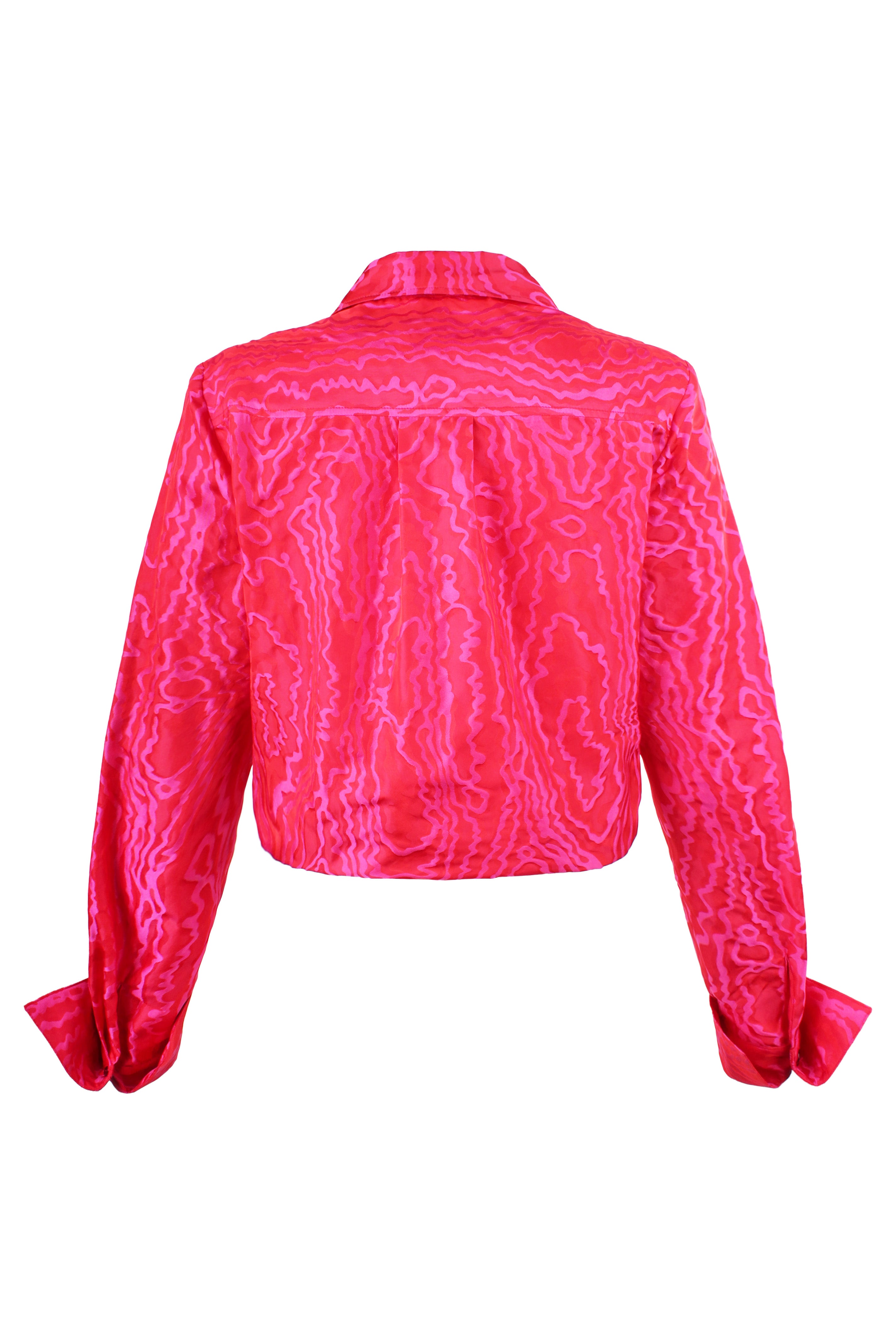 Moxie Popover Shirt, Pink Jacquard