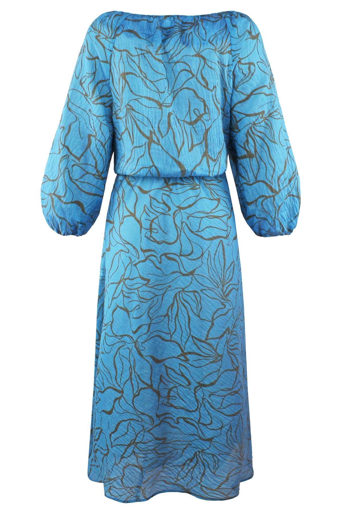 Bleeker Midi Dress Contour Leaves Print