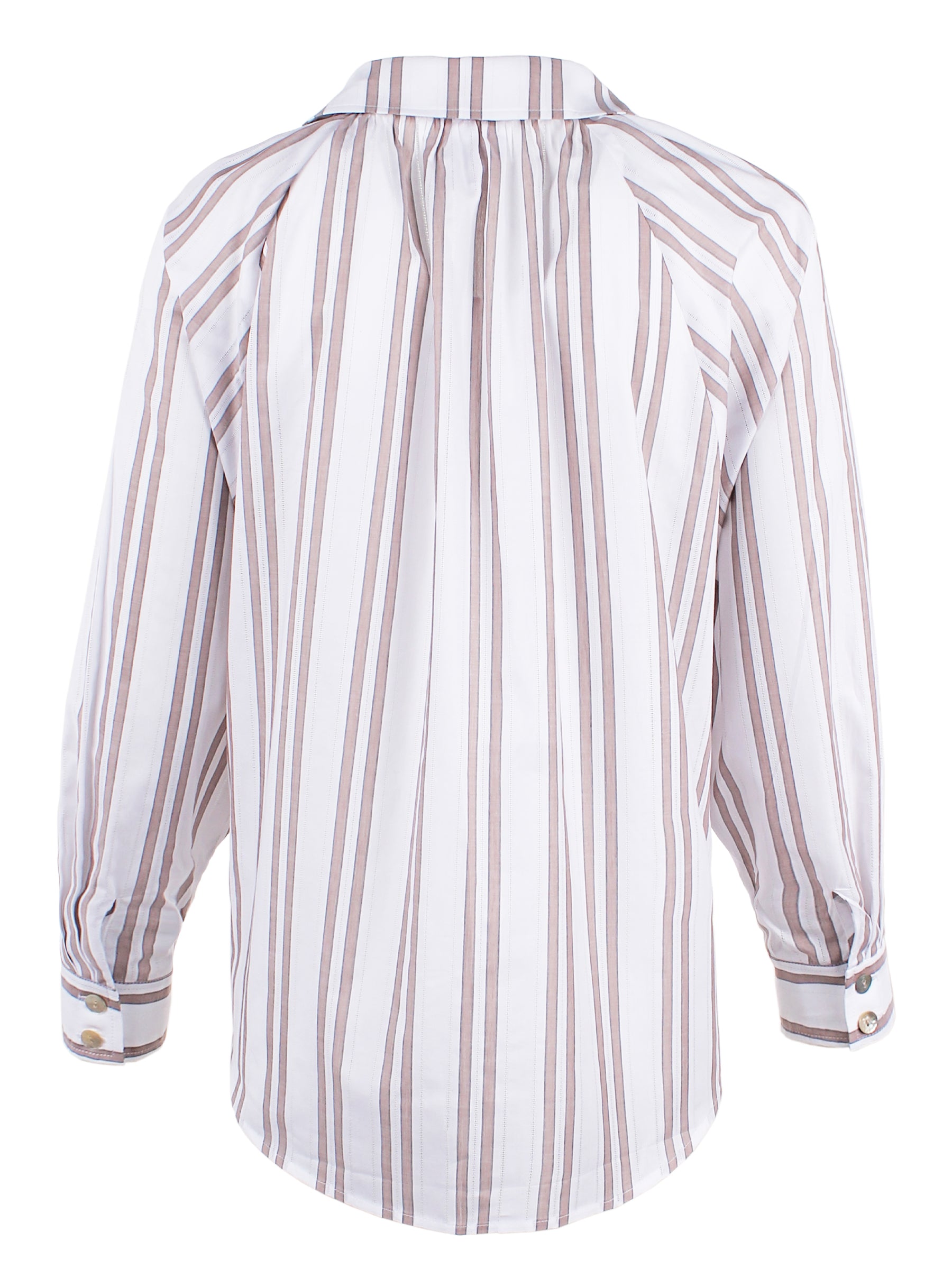 Dylan Dolman Sleeve Shirt Tan Drop Needle Stripe