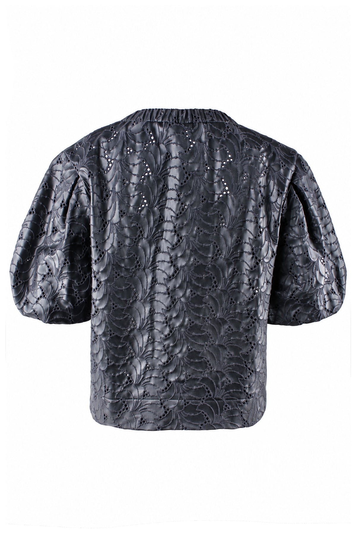 Marcie Popover Navy Embroidered Vegan Leather