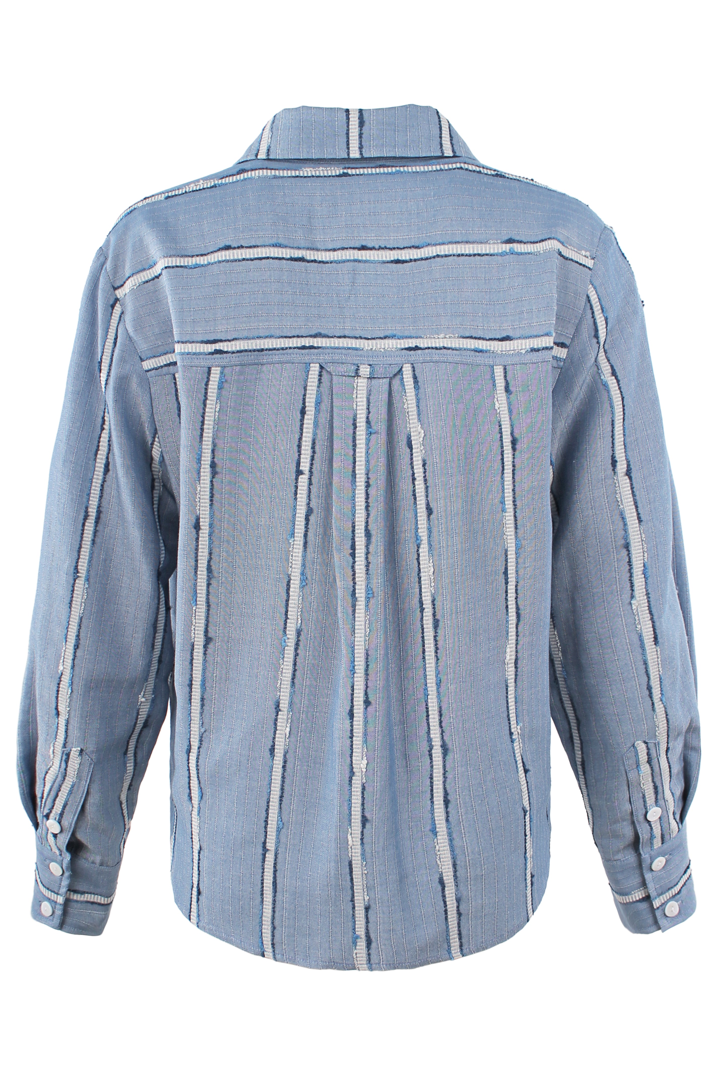 Joni Long Sleeve Popover Poplin Blouse, Ethnic Stripe