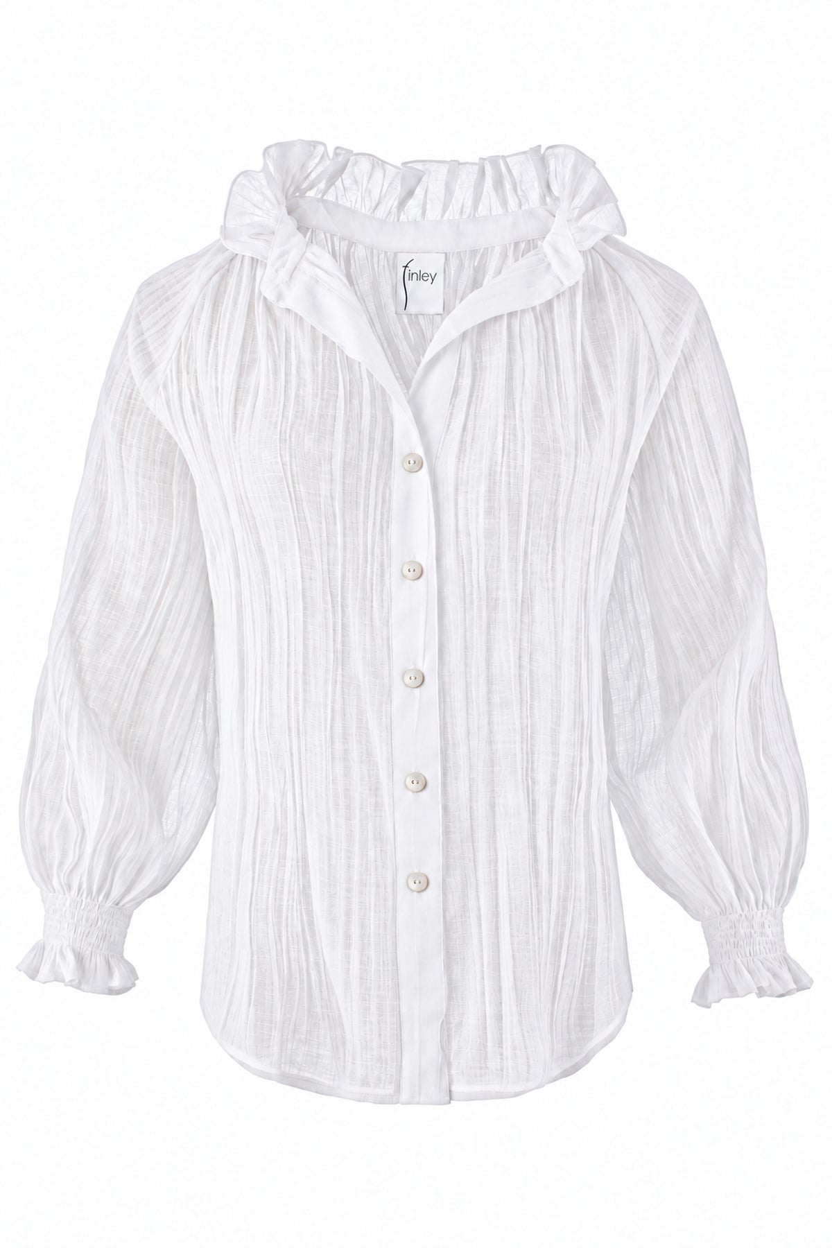 Fiona Shirt in White Vertical Crush
