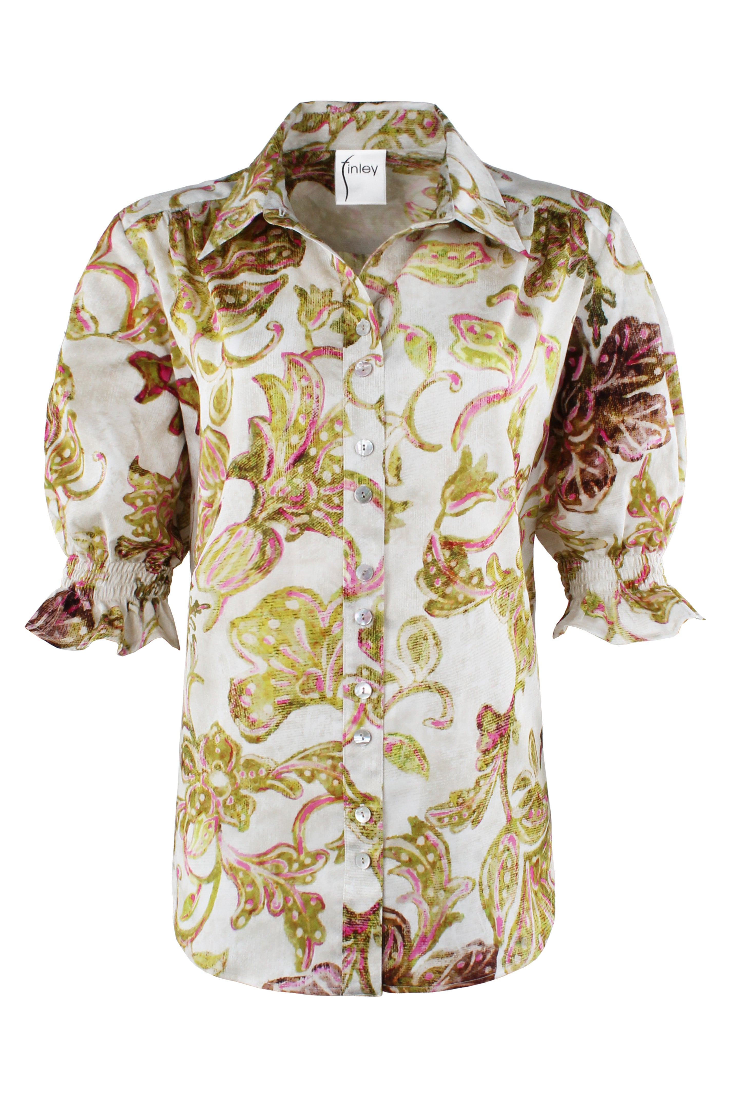 Sirena Blouson Sleeve Blouse, Fresco Floral Print