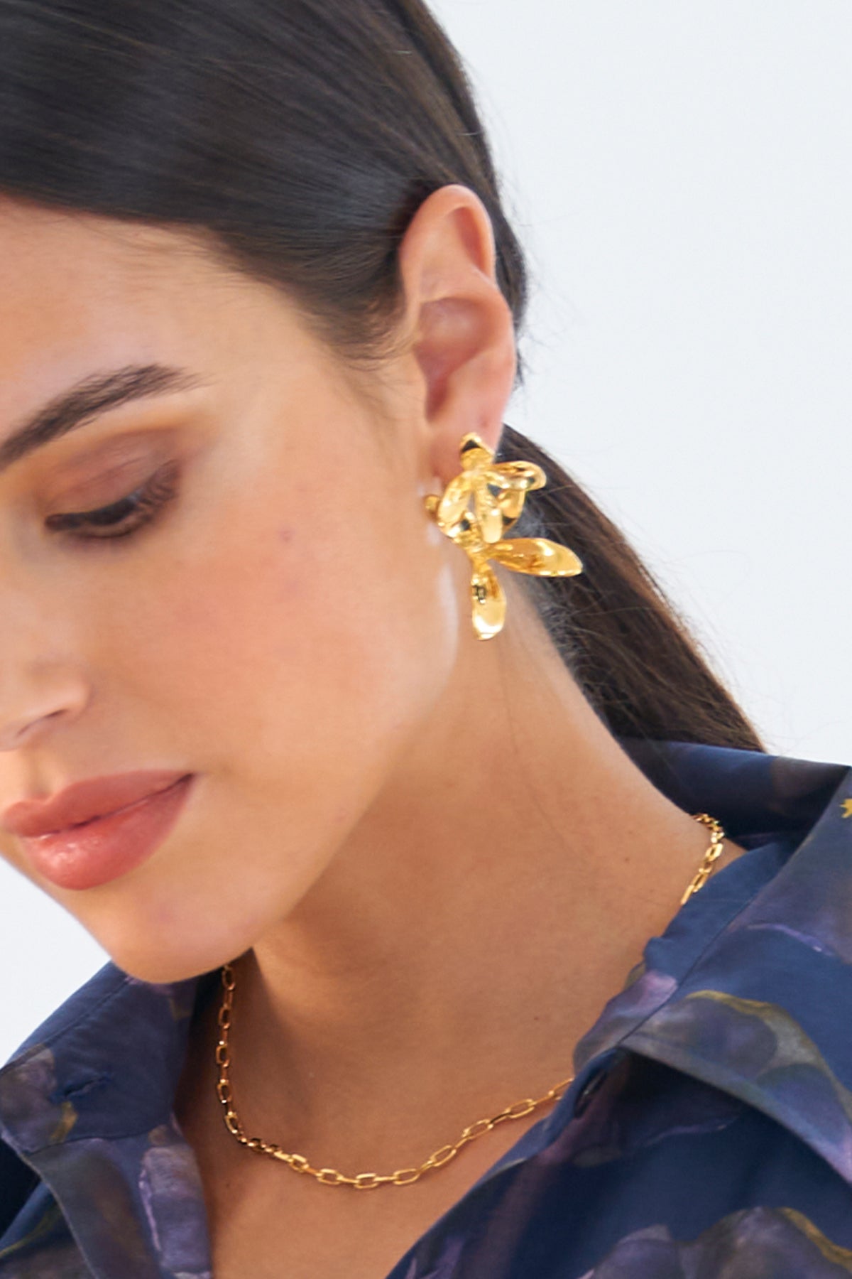 Gold Double Bloom Flower Drops