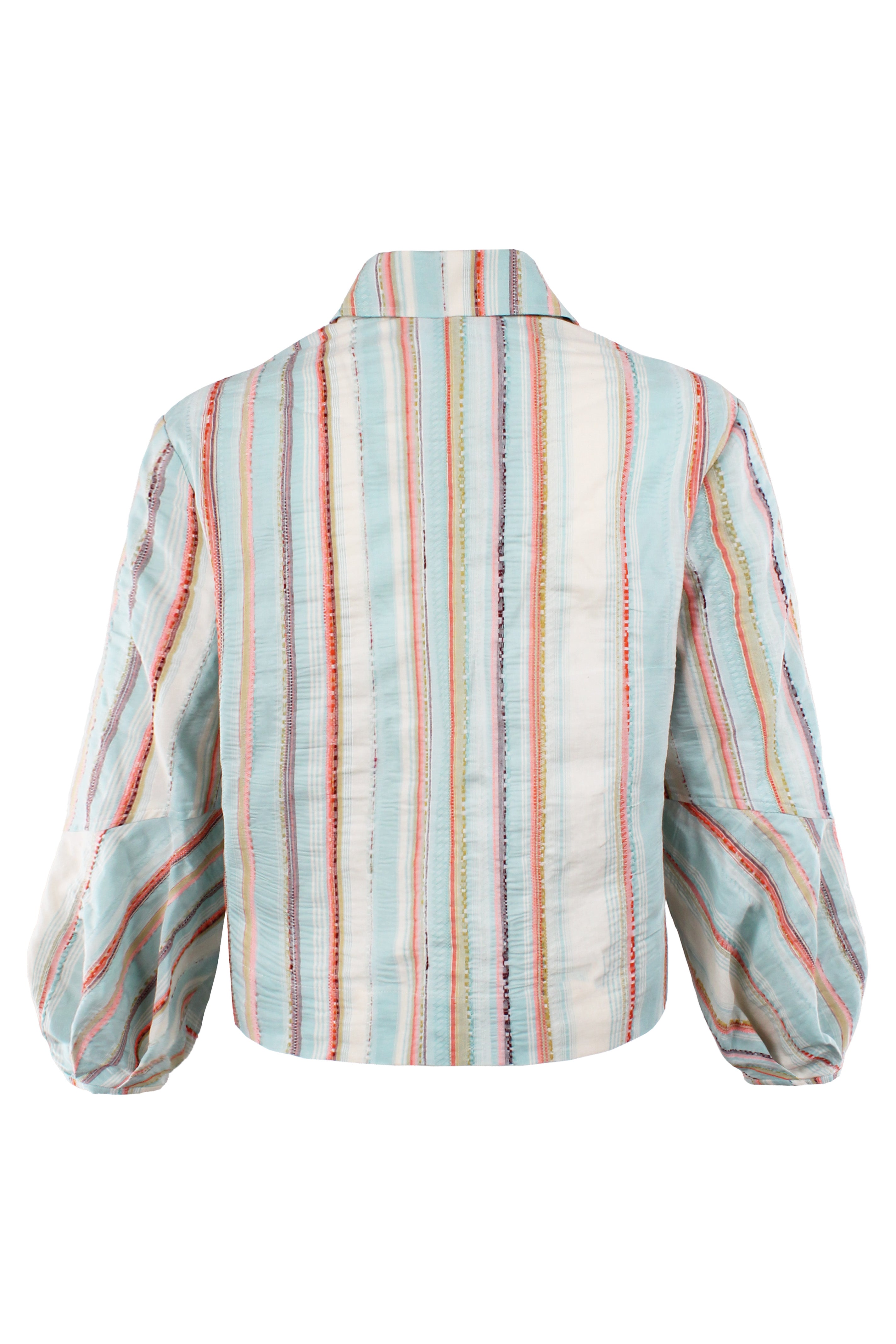 Multicolored striped shirt on a white background