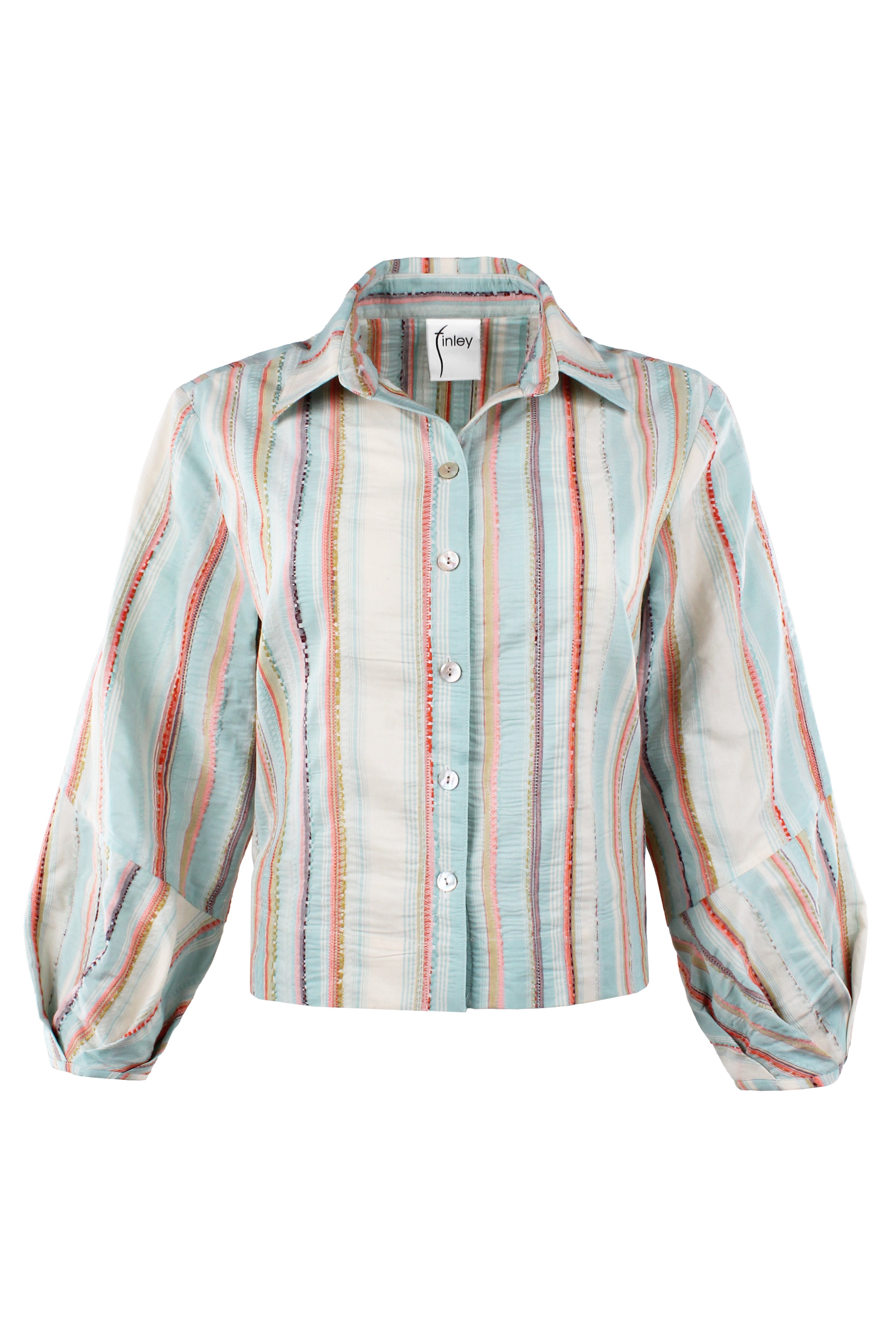 Striped shirt with long sleeves on a white background