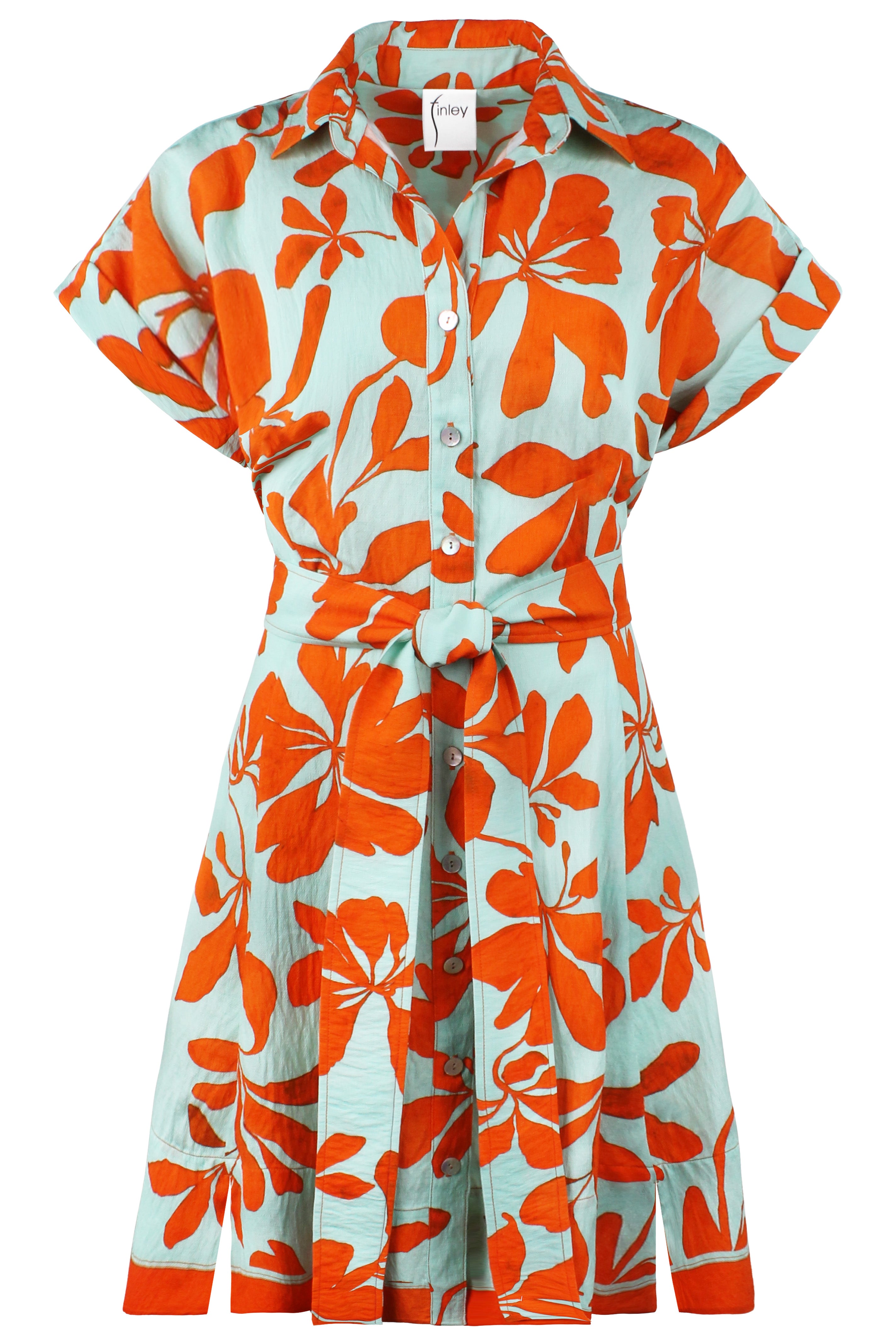 Short Chantal Shirt Dress Hawaiian Punch Print