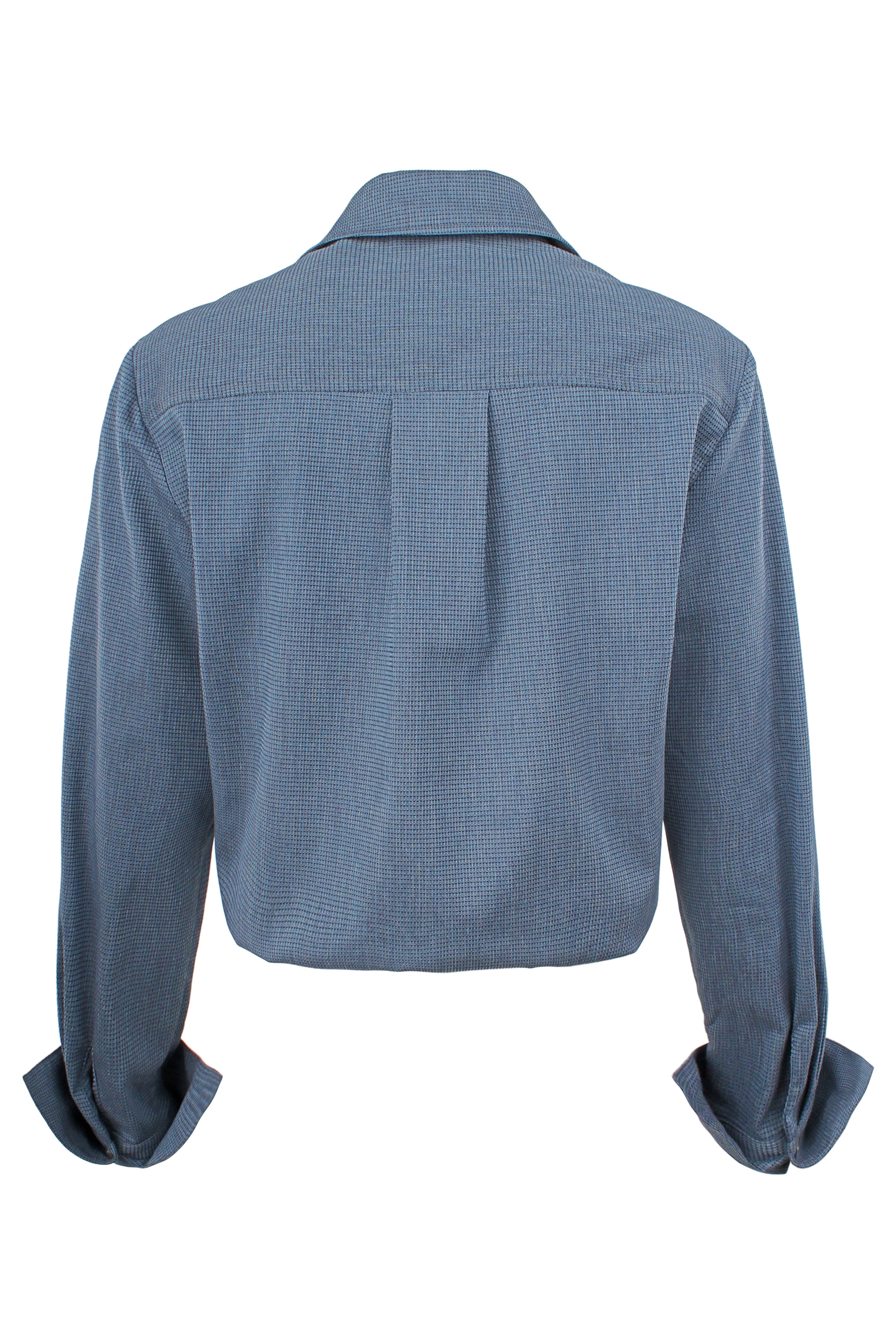 Blue checkered shirt on a white background