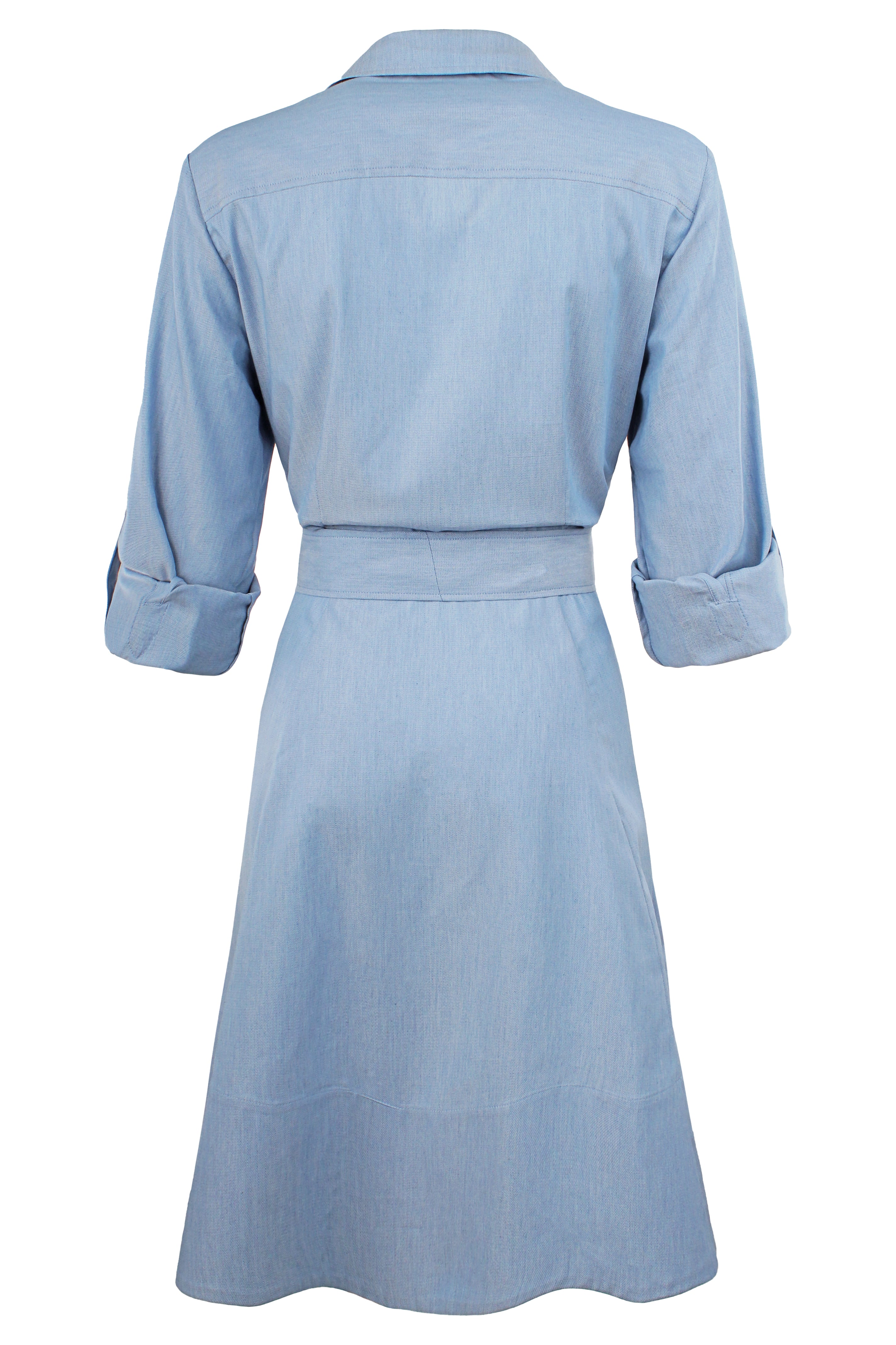 Short Laine Tie Front Long Dress Light Denim