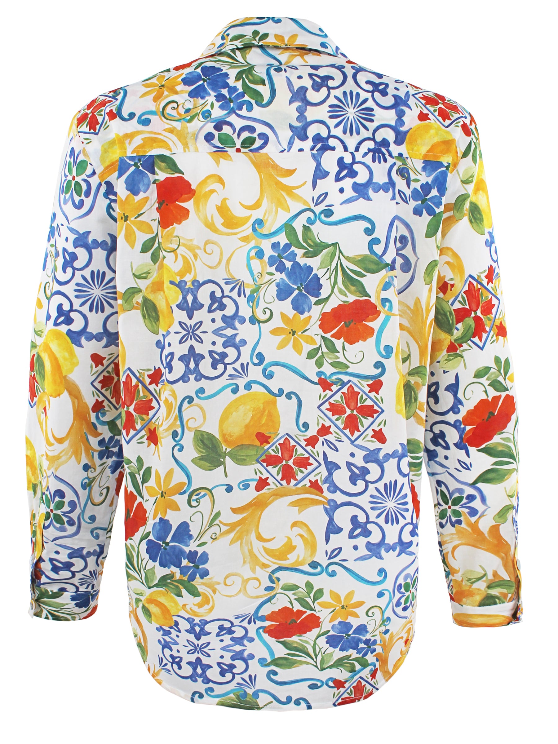 Monica Floral Oversize Shirt, Limoncello Print