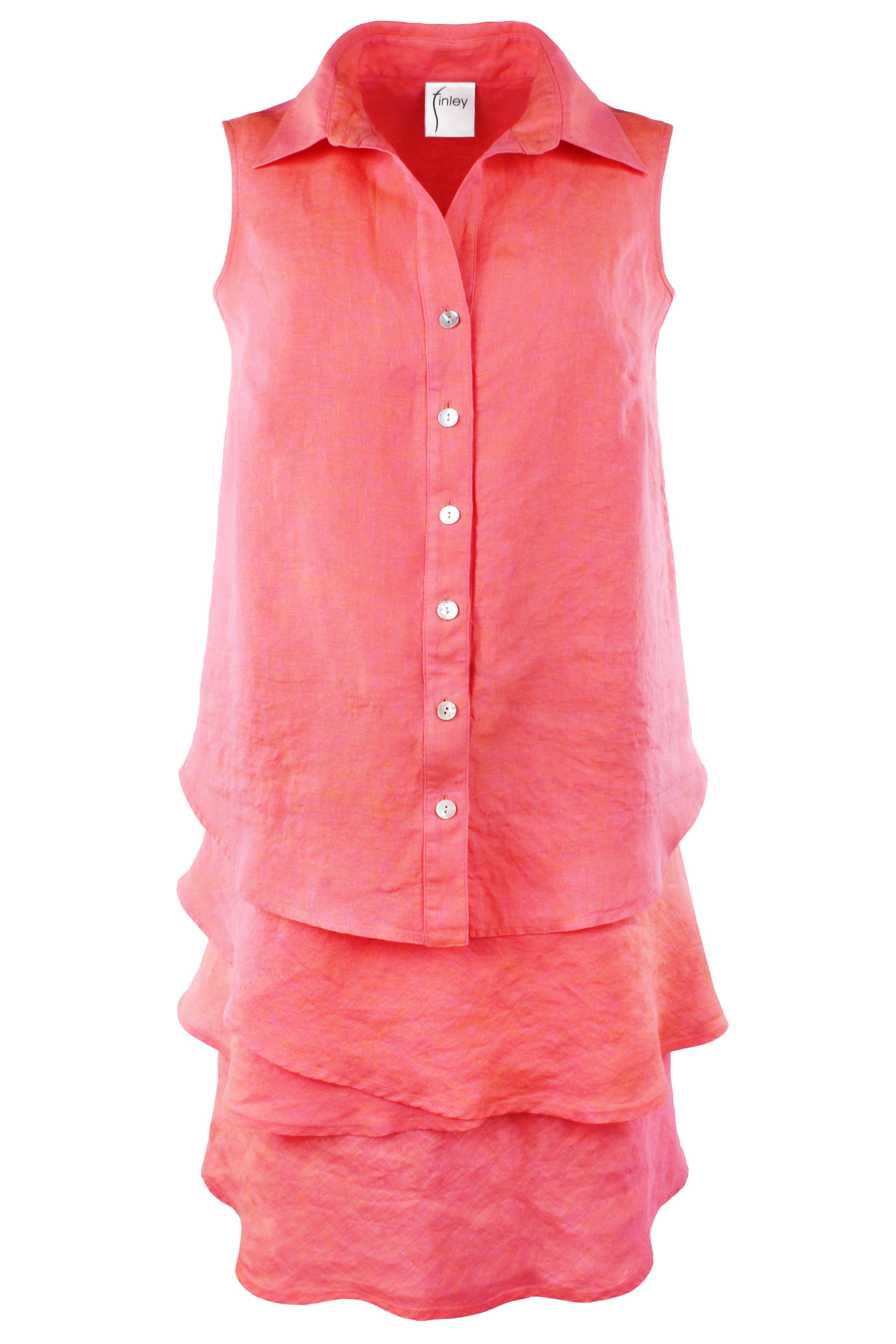 Jasmine Shirt Dress Peony Pink Washed Linen