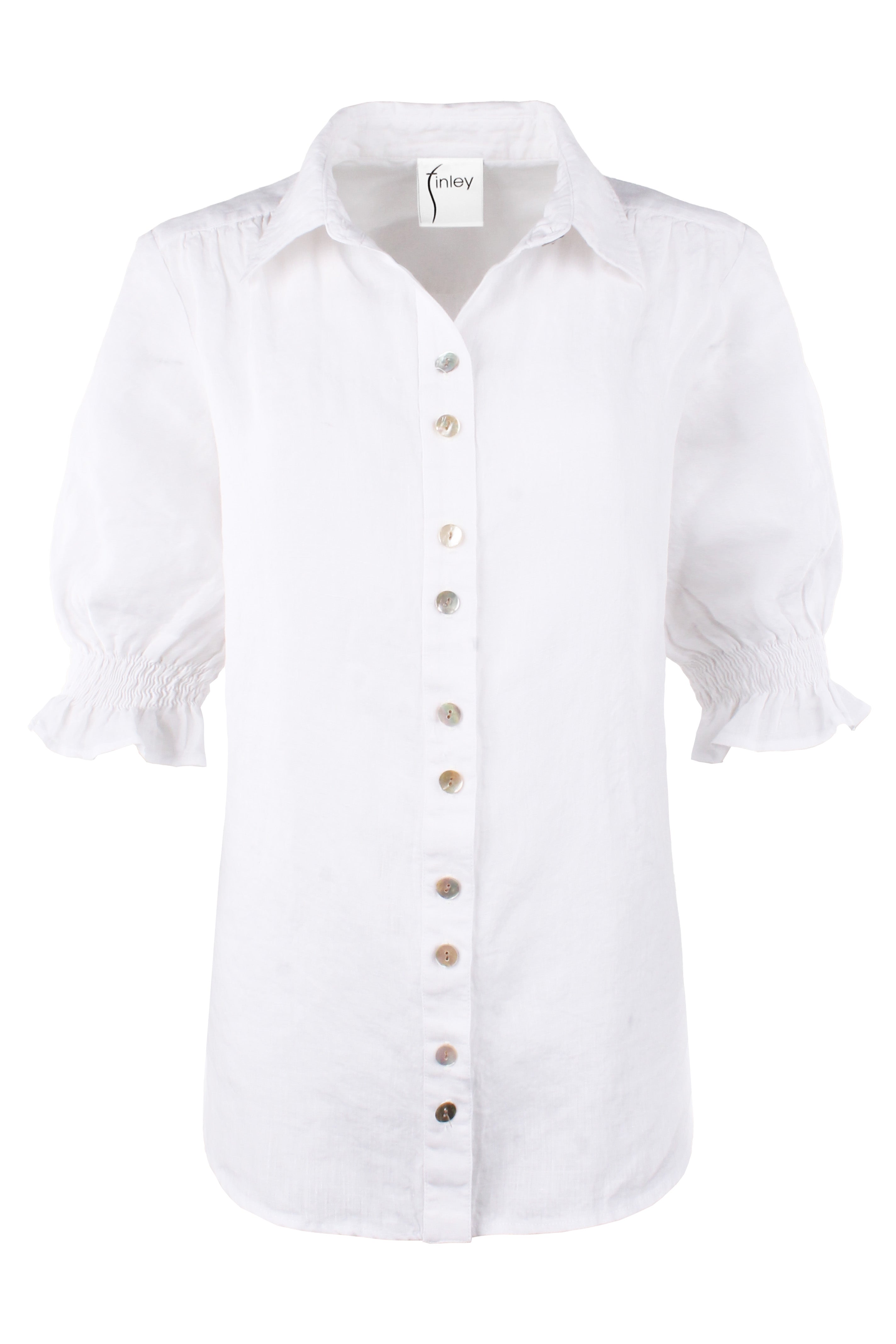 Sirena Shirt Washed Linen White