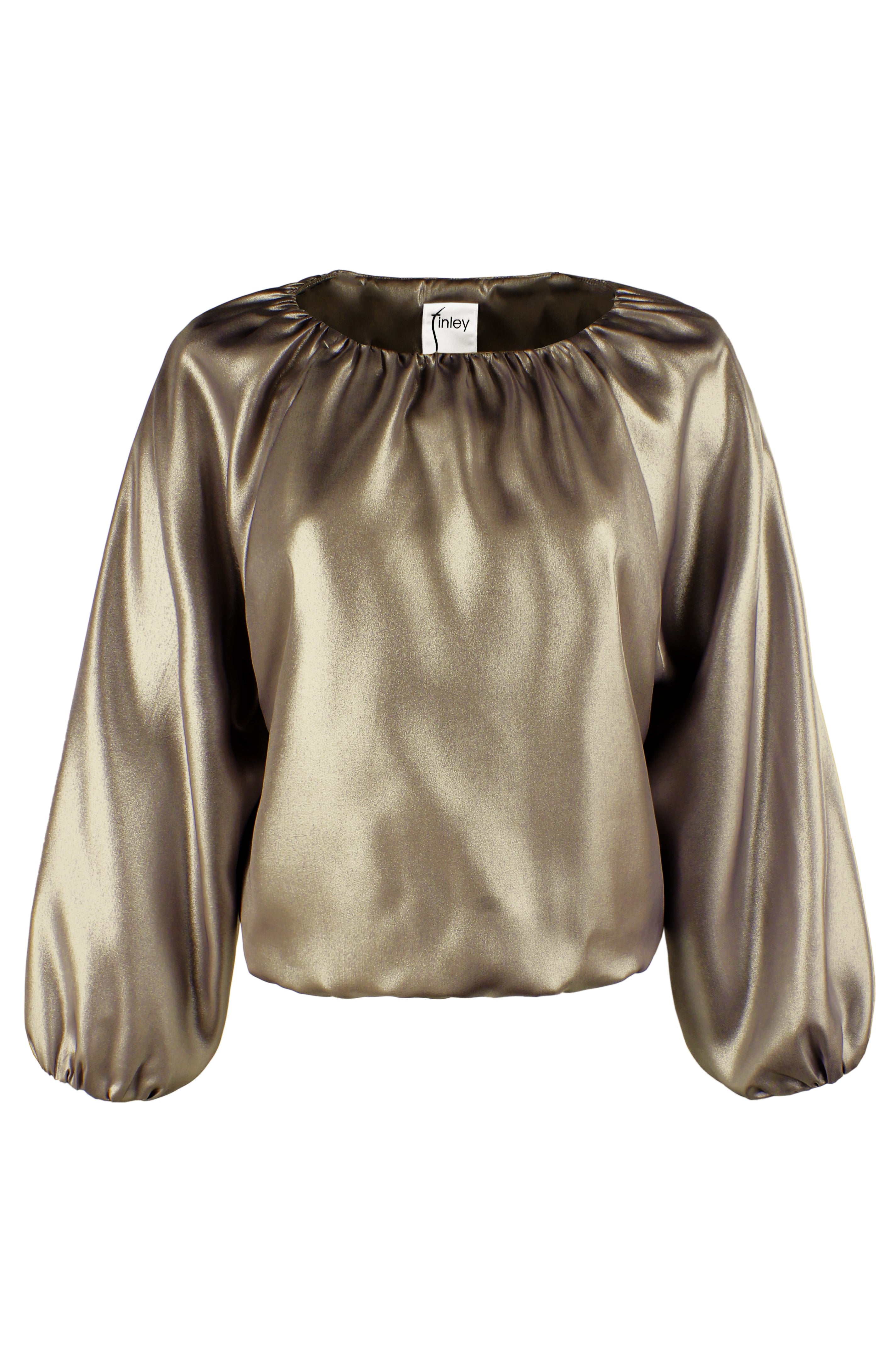 Cameron Blouson Sleeve Top, Antique Gold