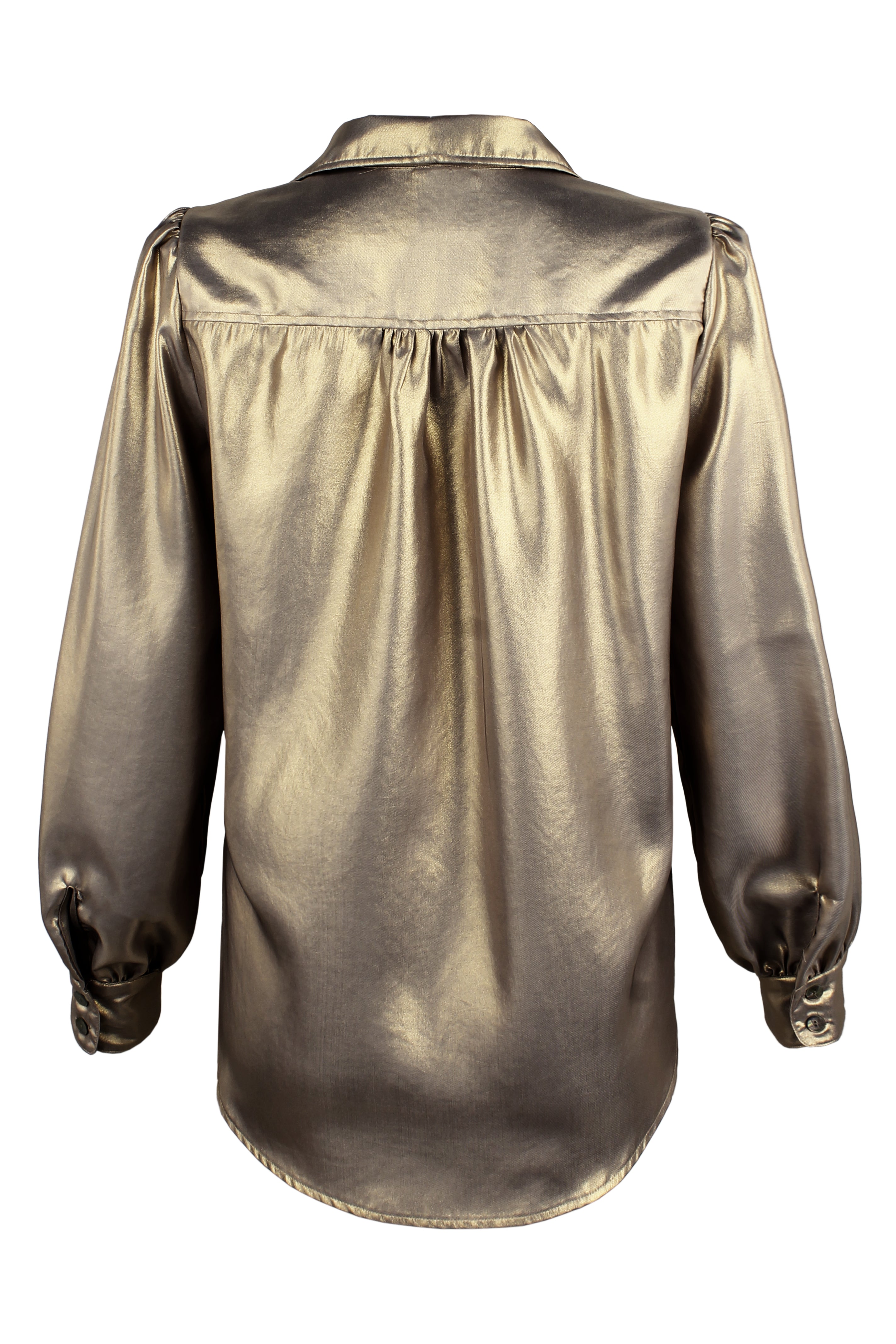 Collette Long Sleeve Blouse, Antique Gold