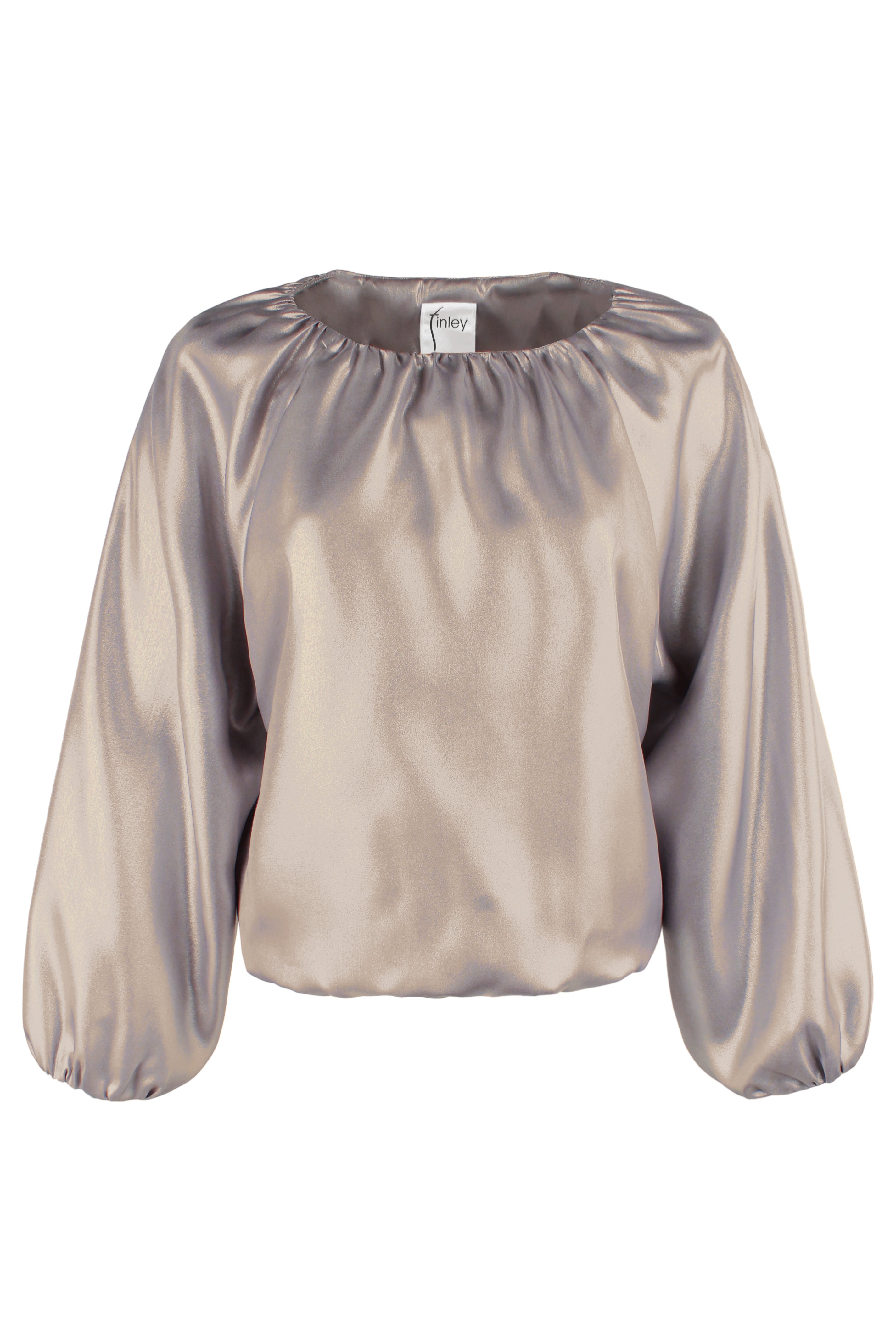 Cameron Blouson Sleeve Top, Matte Gold