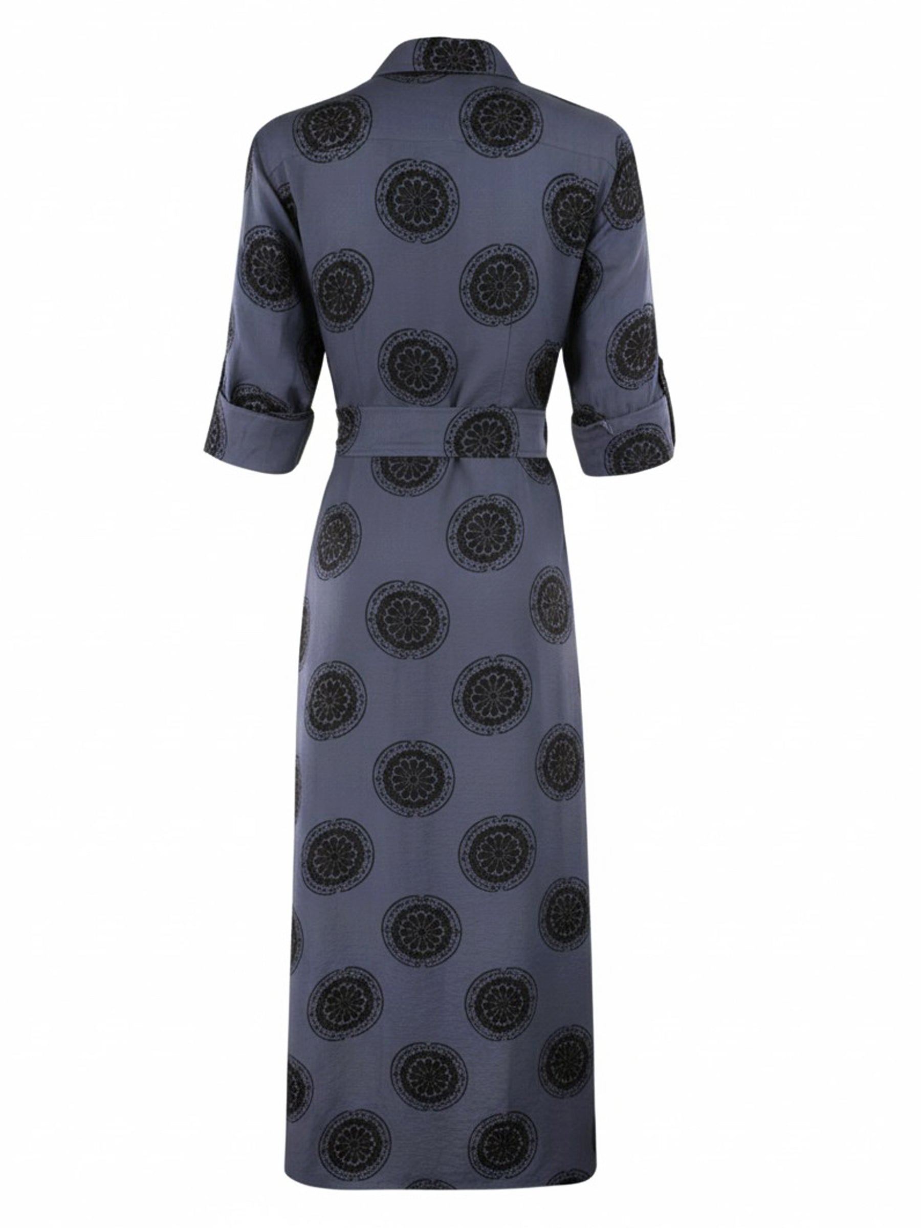 Laine Shirt Dress Navy/Black Medallion Jacquard