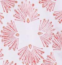 MENDED Jenny Top Coral Peacock Print