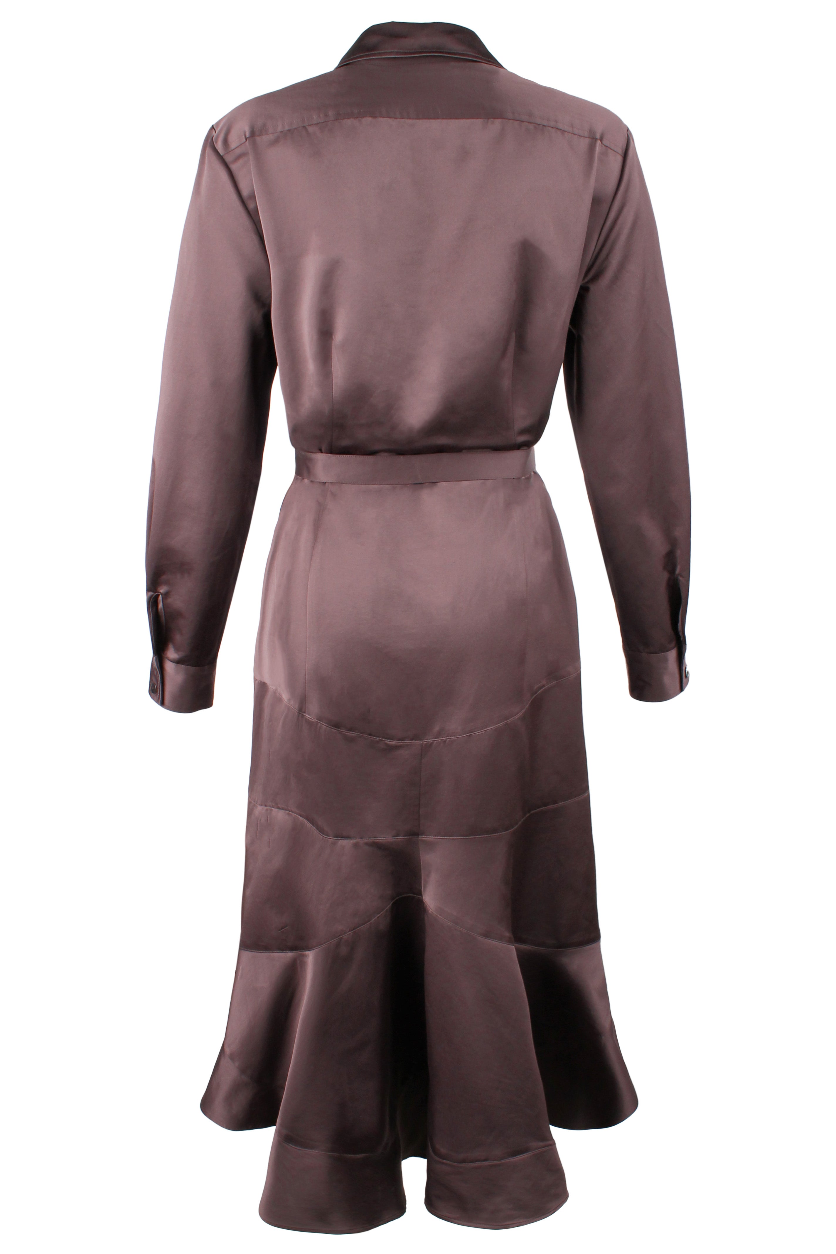 Leonardo Dress Chocolate Brown Micro Satin