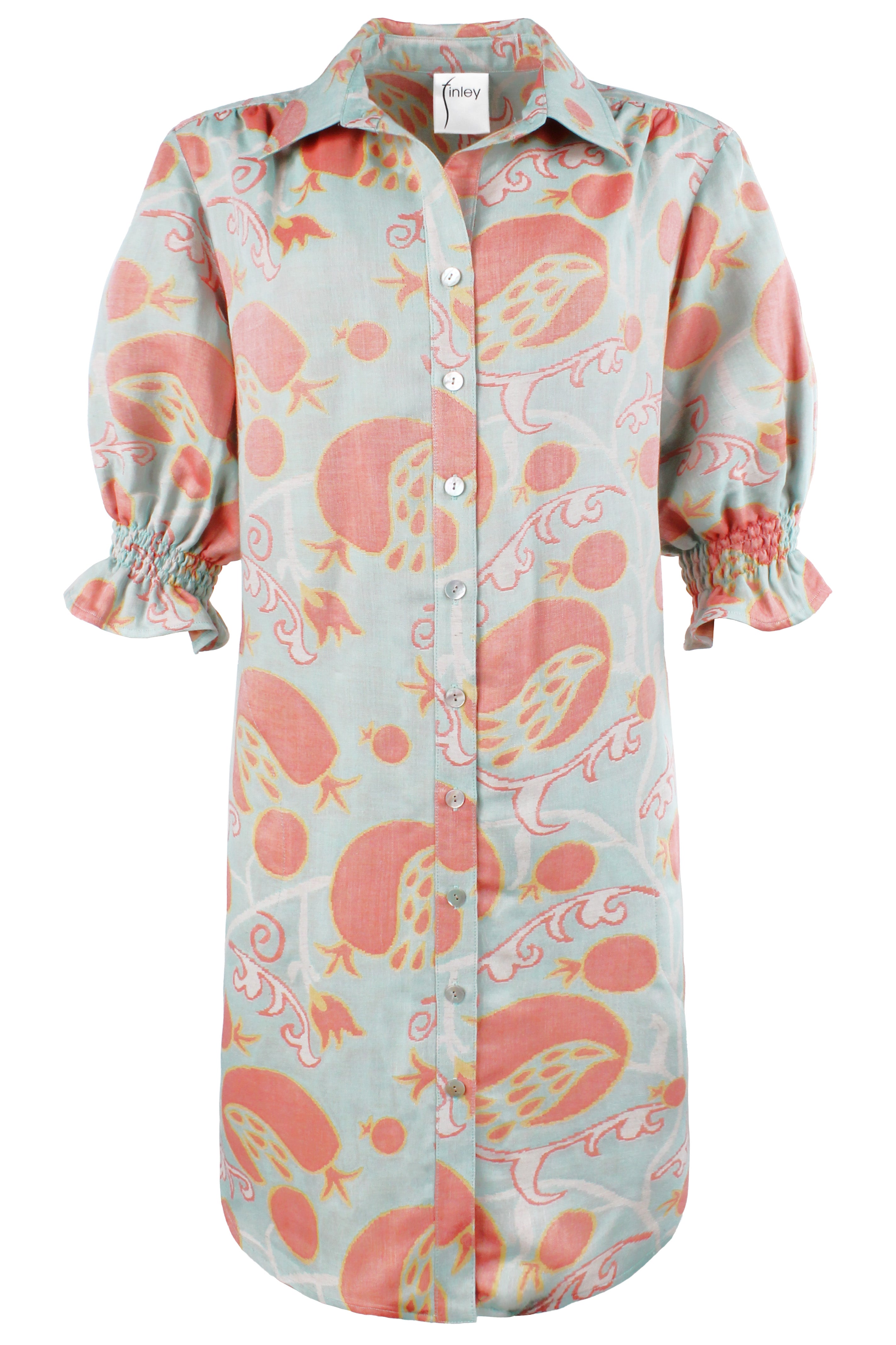 Miller Puff Sleeve Shirt Dress Nomad Jacquard Print