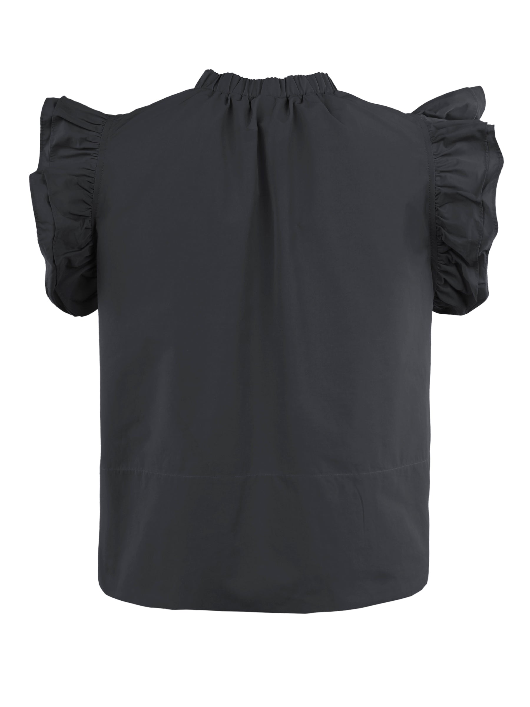 Remy Short Sleeve Popover Blouse, Black