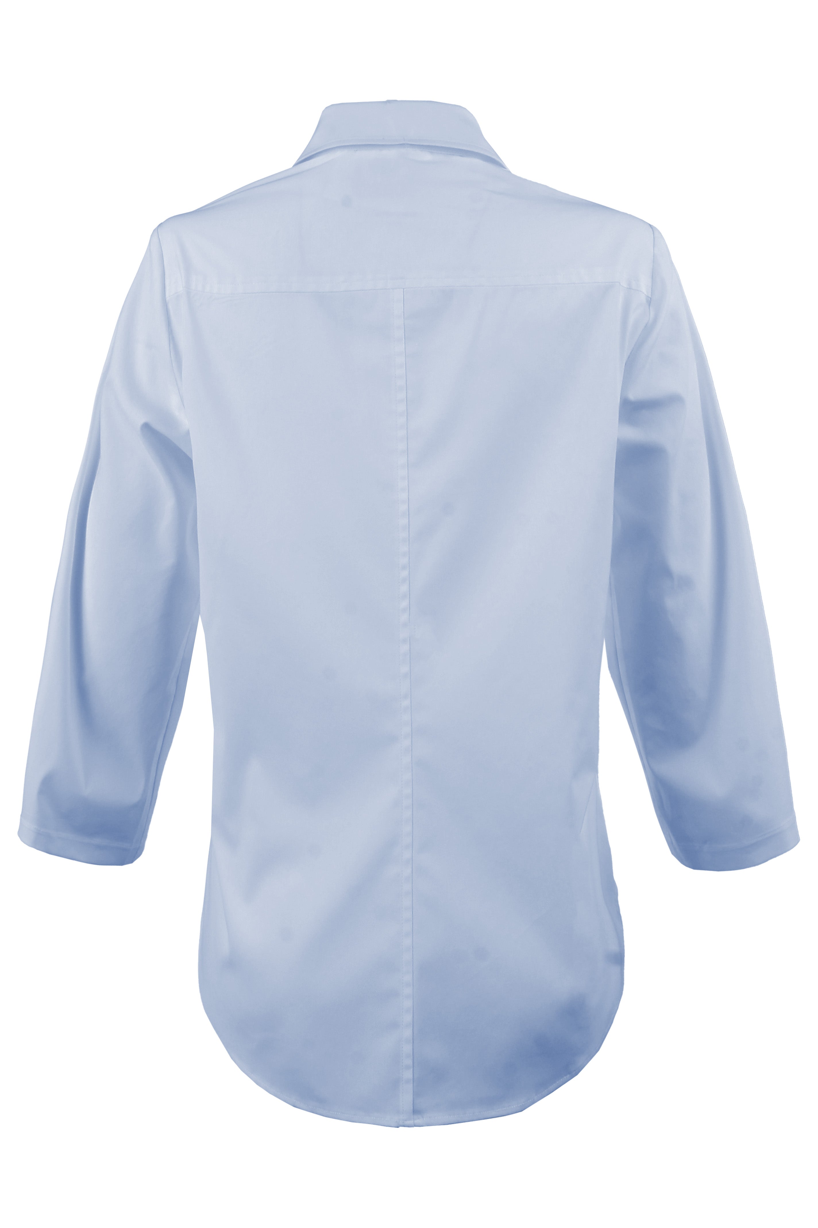 Bianchi Shirt 3/4 Sleeve with Button Details in Silky Poplin Pale Blue