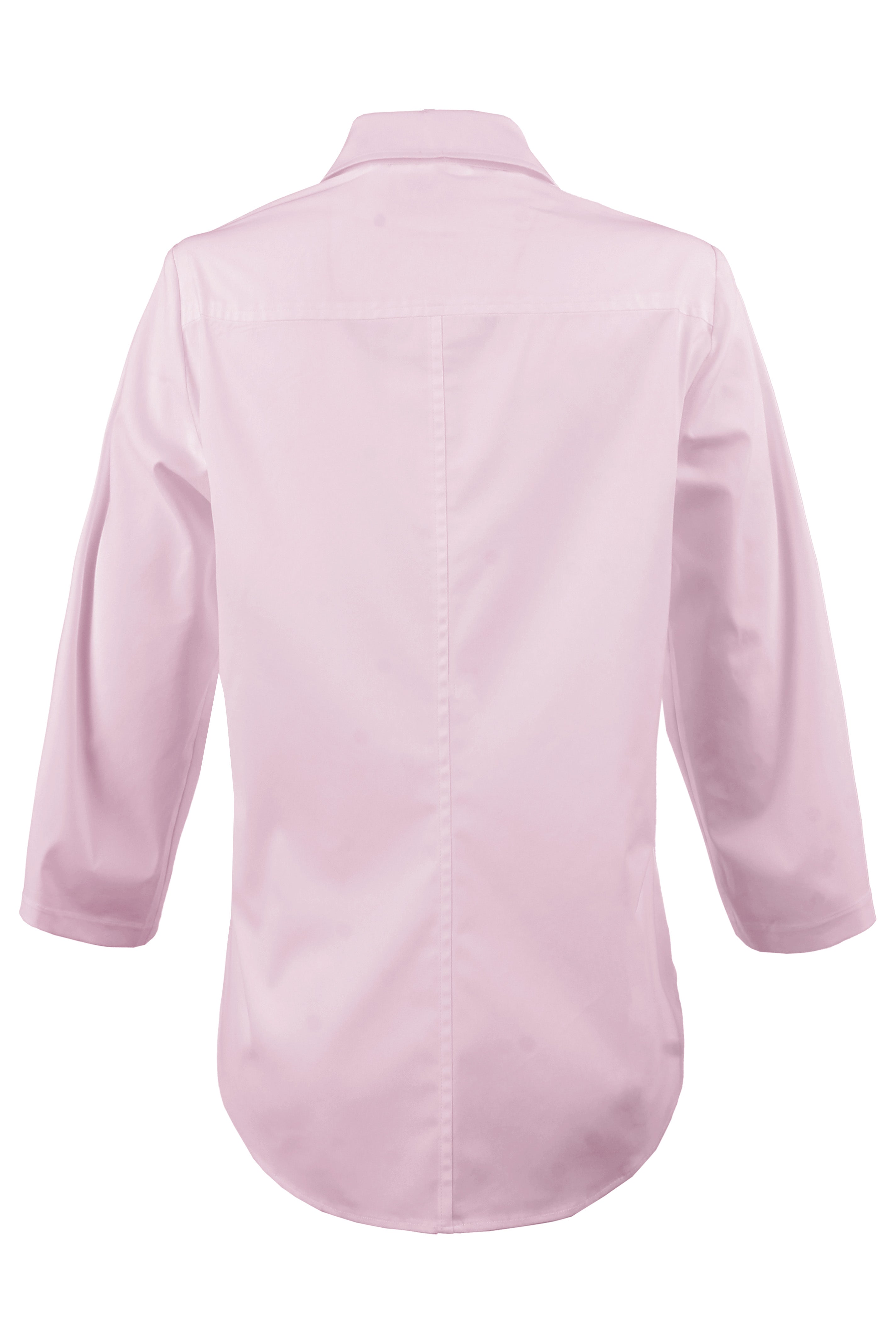 Bianchi Shirt 3/4 Sleeve with Button Details in Silky Poplin Pale Pink