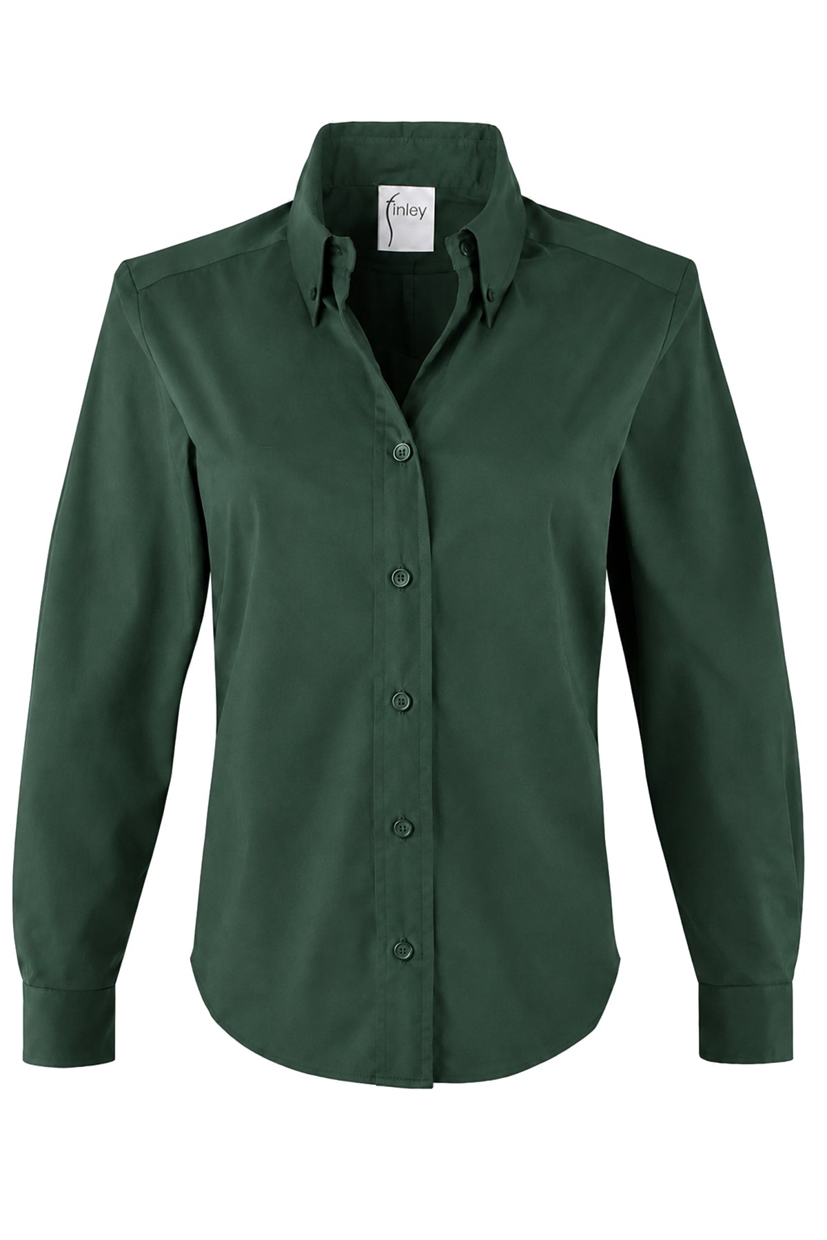 Preppy Shirt Pine Green Silky Poplin
