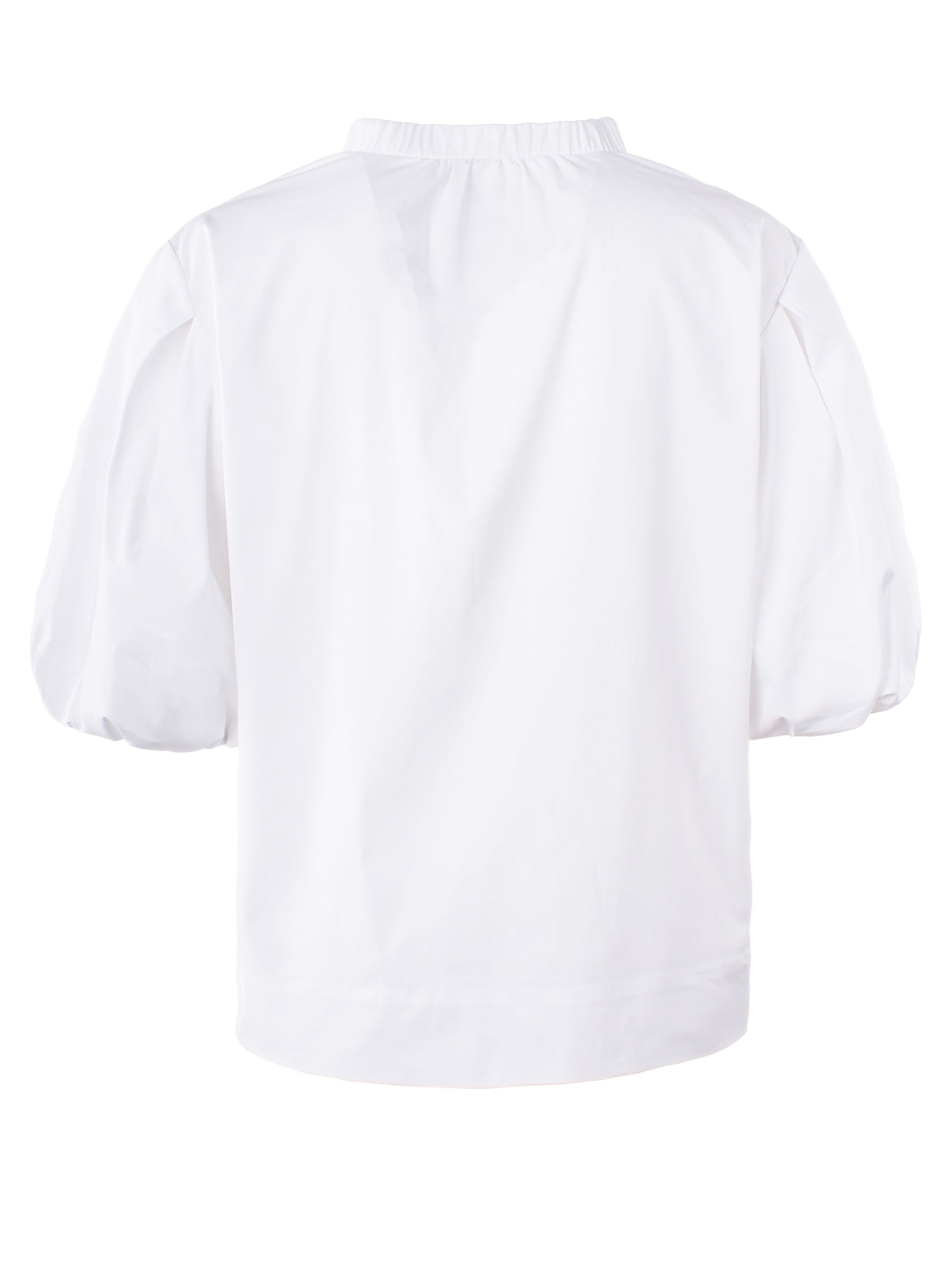 White blouse with short sleeves on a white background