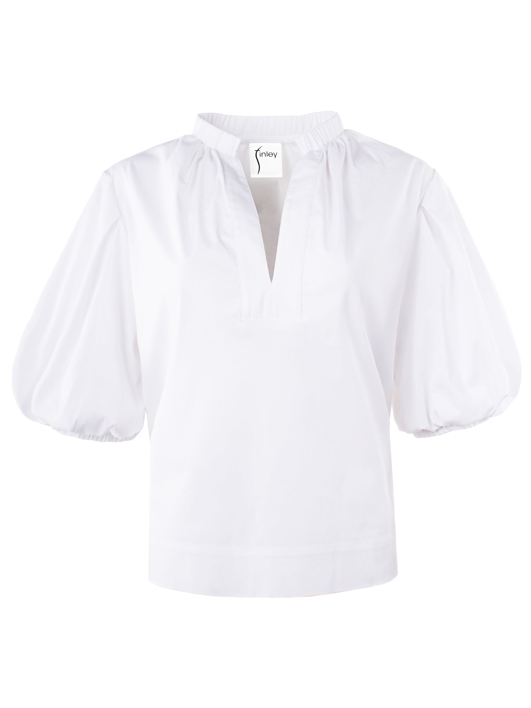 White blouse with short sleeves on a white background