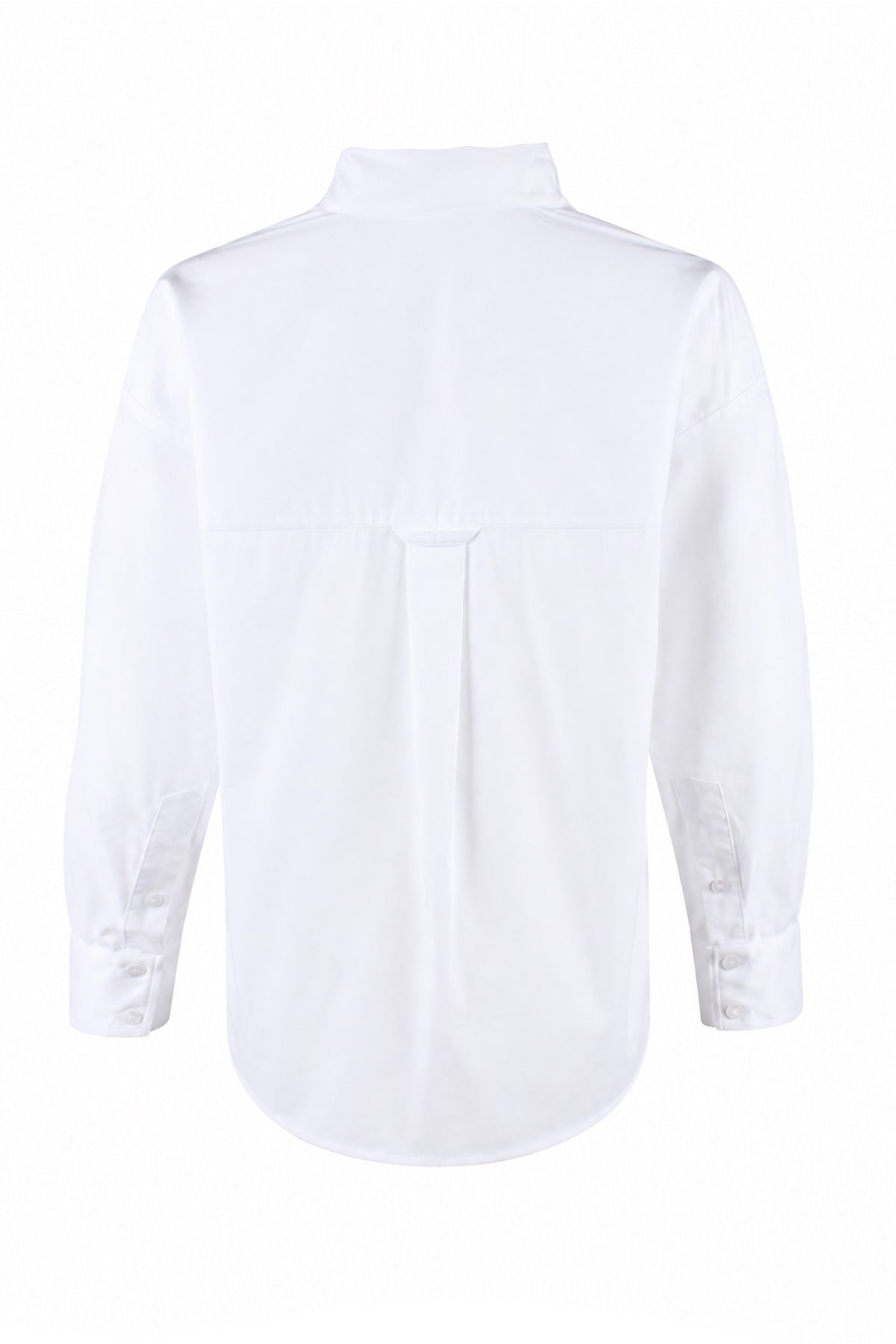 Revere Shirt, White Silky Poplin