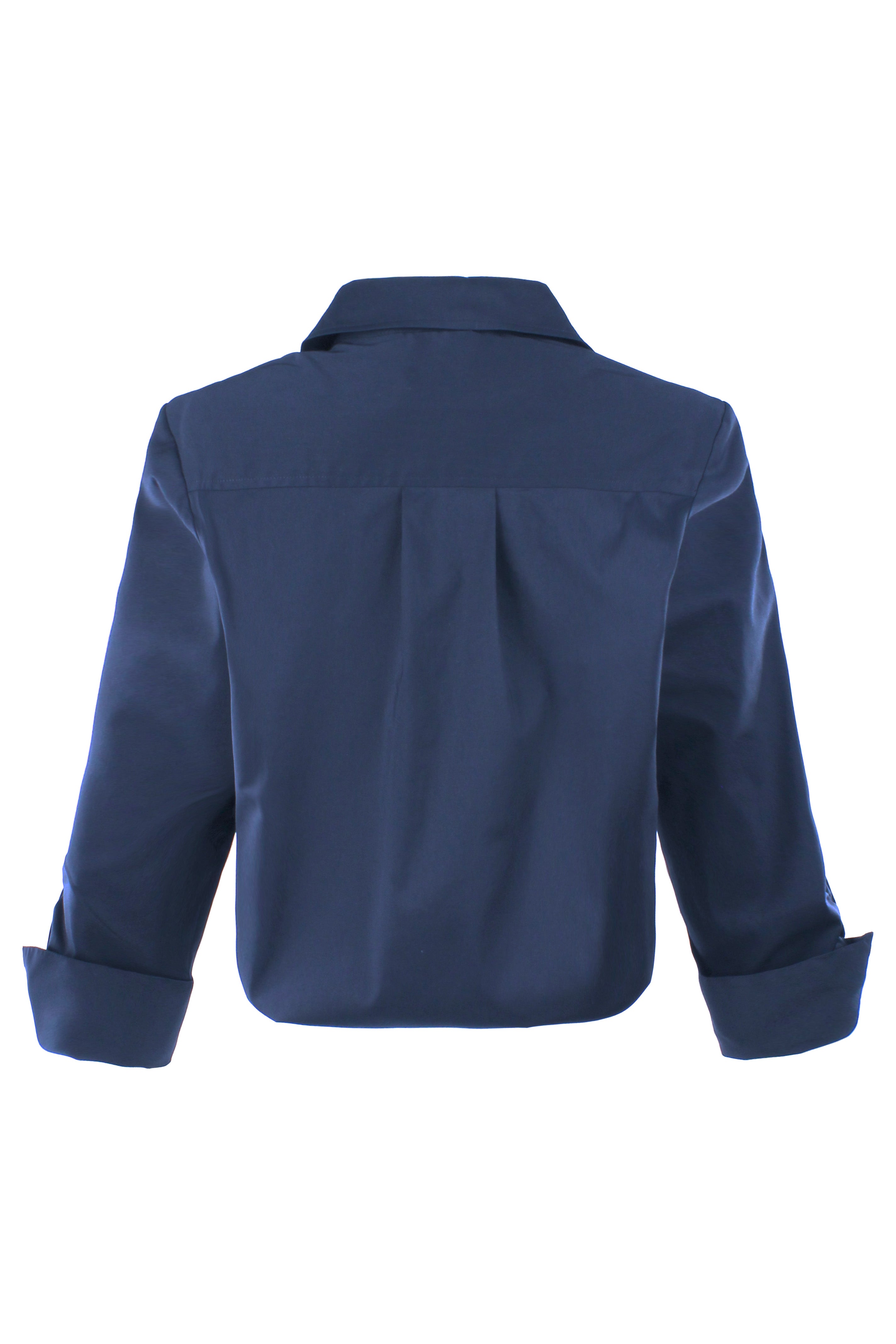 Sloane Shirt Navy Silky Poplin
