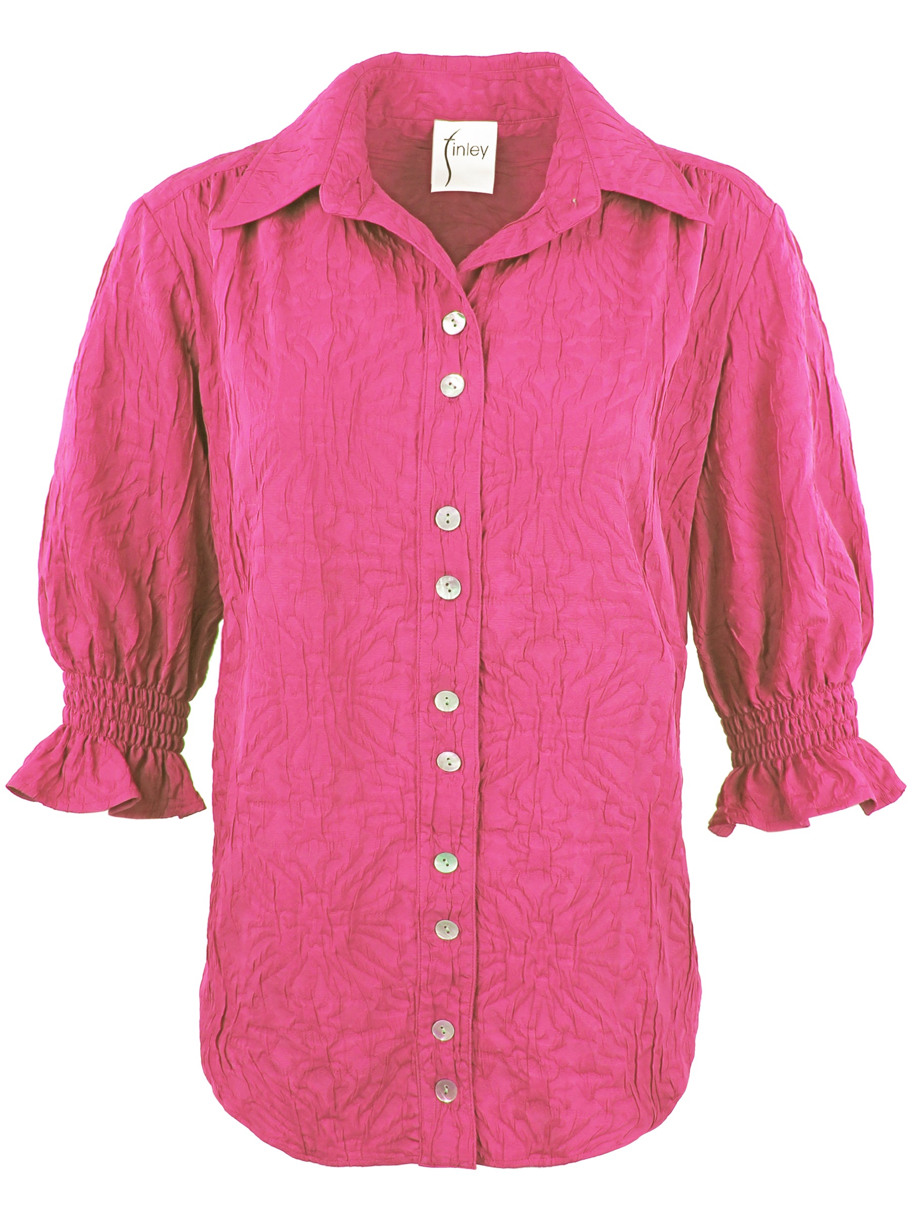 Sirena Shirt Pink Textured Jacquard