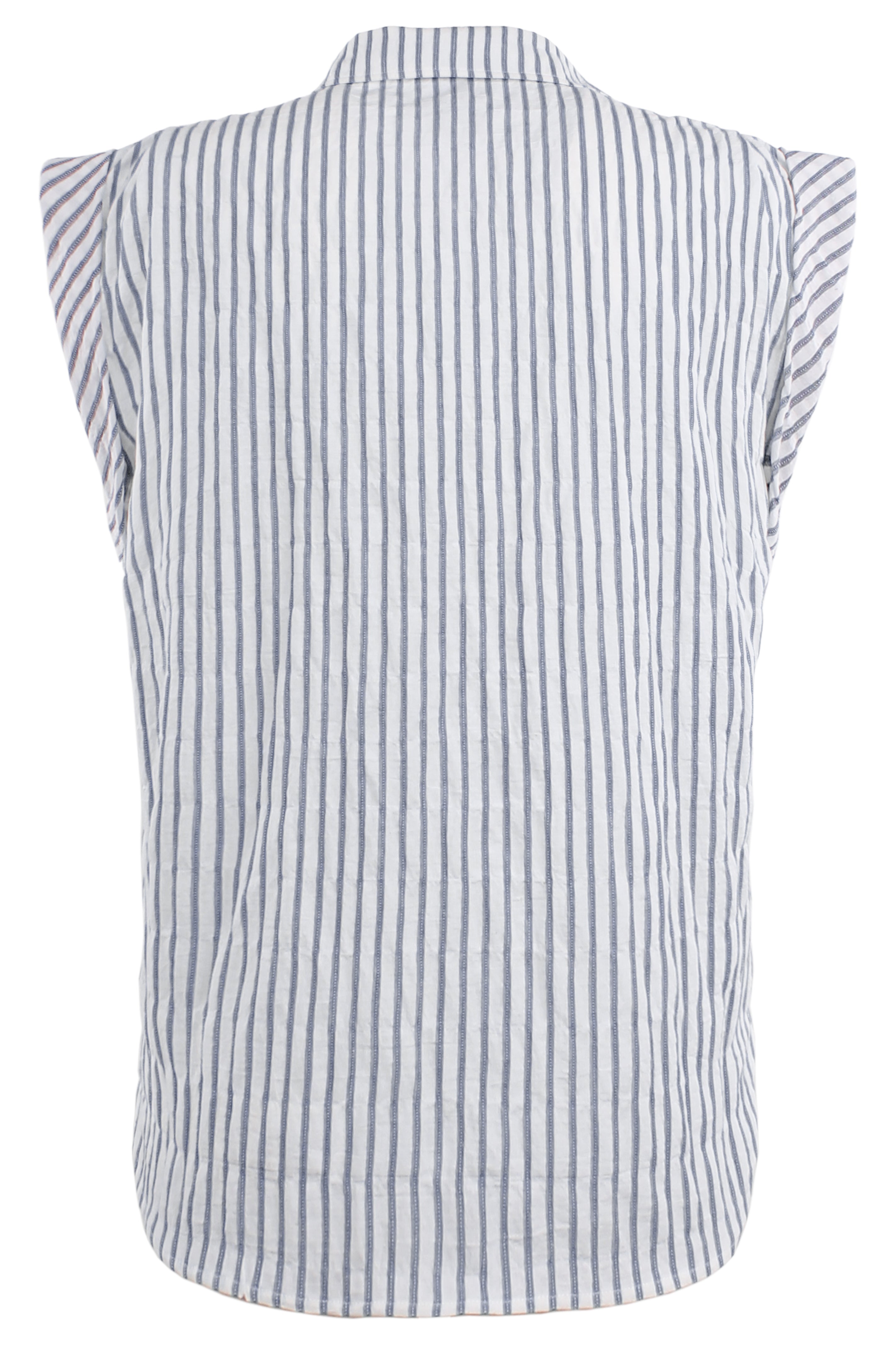 Daryl Cap Sleeve Shirt Gray Textured Stripe