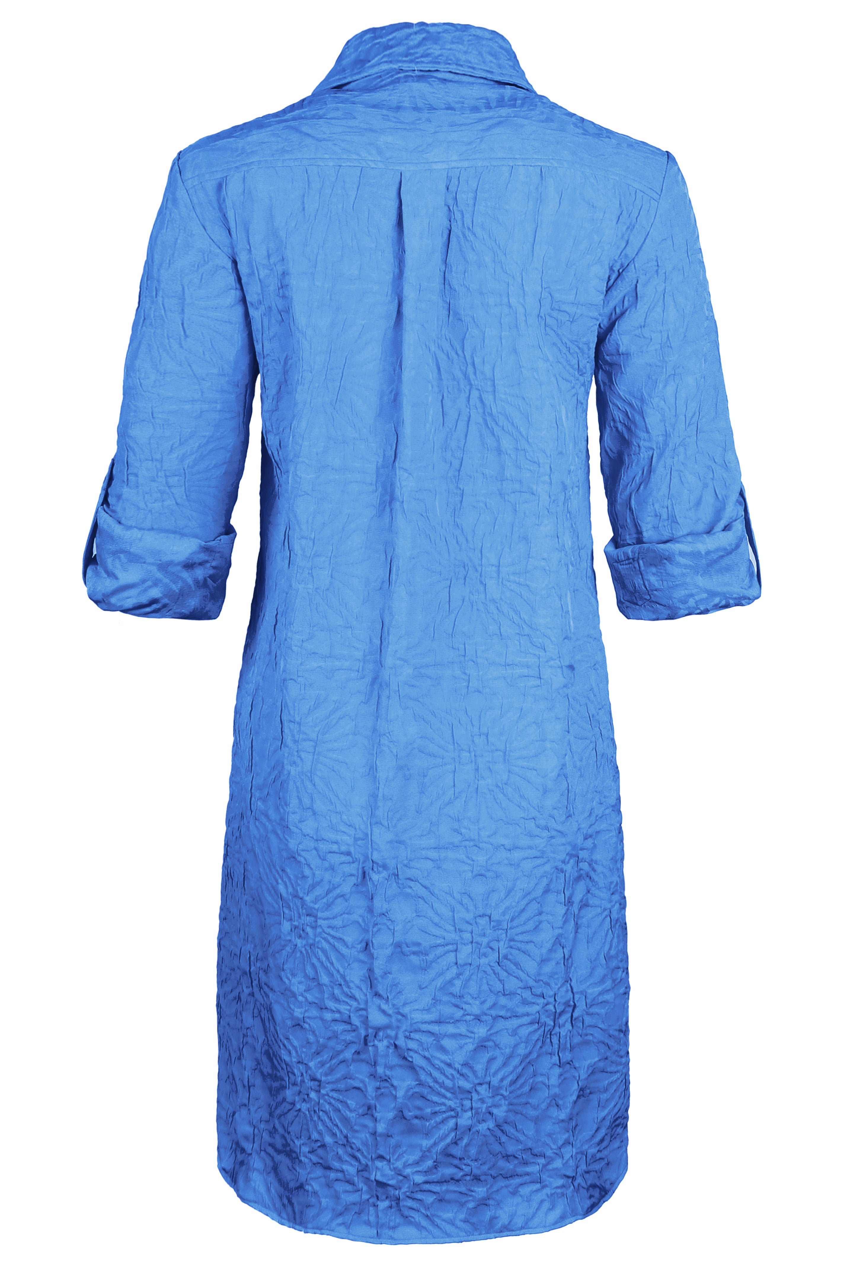 Alex Short Shirt Dress in Blue Textured Jacquard
