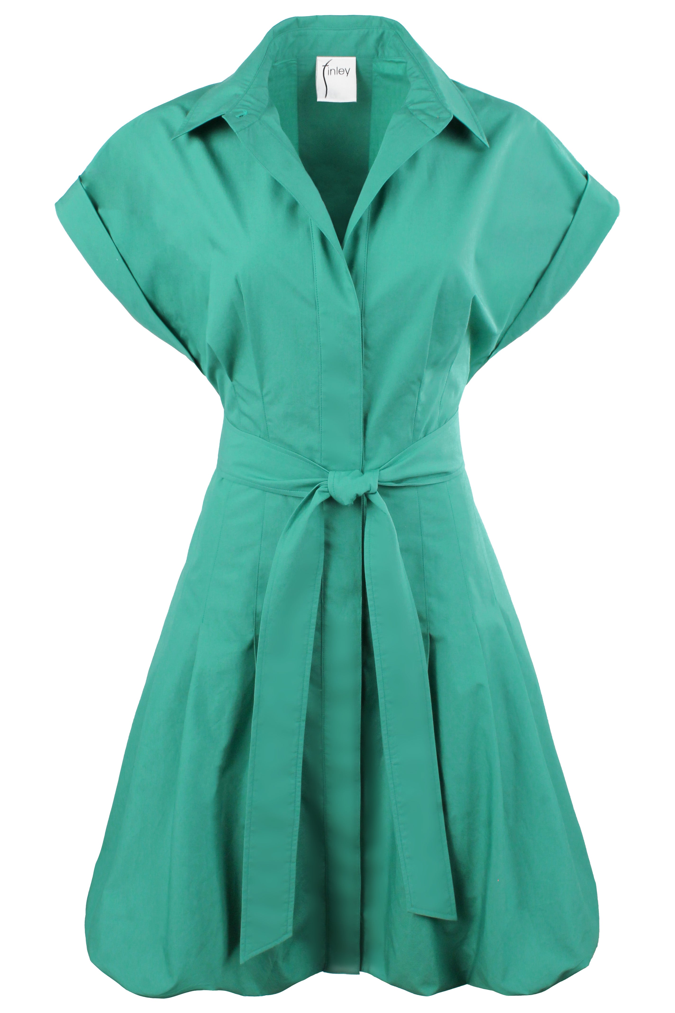 Libby Bubble Dress Kelly Green Typewriter Cloth
