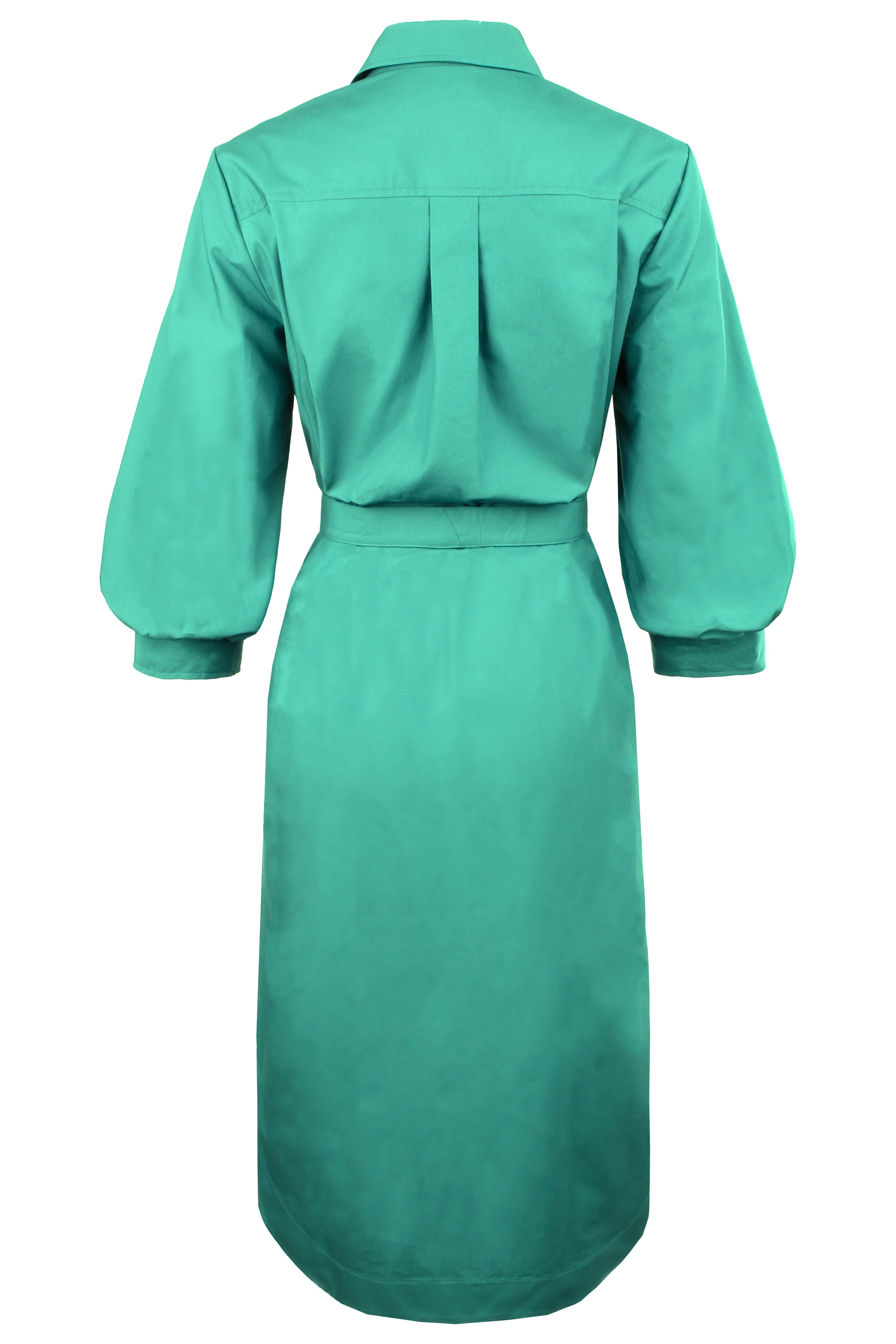 Clementine Kelly Green Midi Shirt Dress Typewriter Cloth