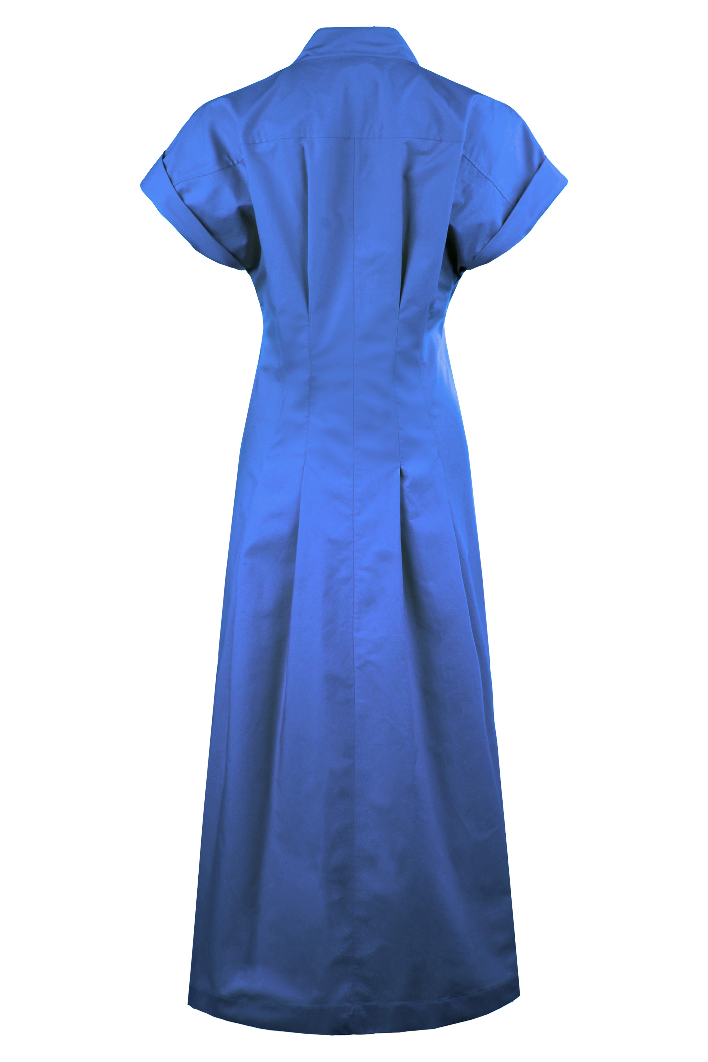 Long Rocky Shirt Dress Royal Blue Typewriter Cloth