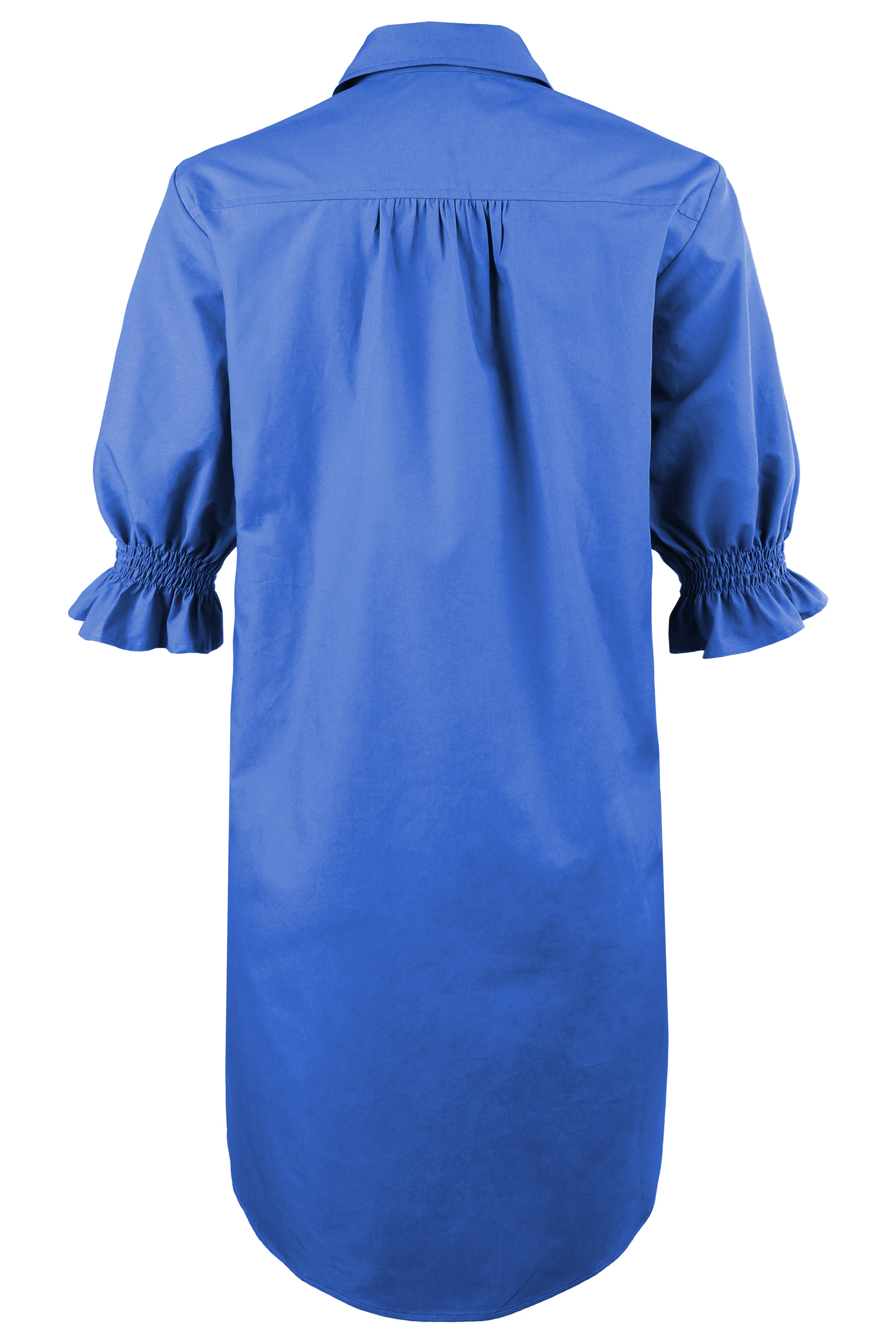 Miller Puff Sleeve Royal Blue Shirt Dress Typewriter Cloth