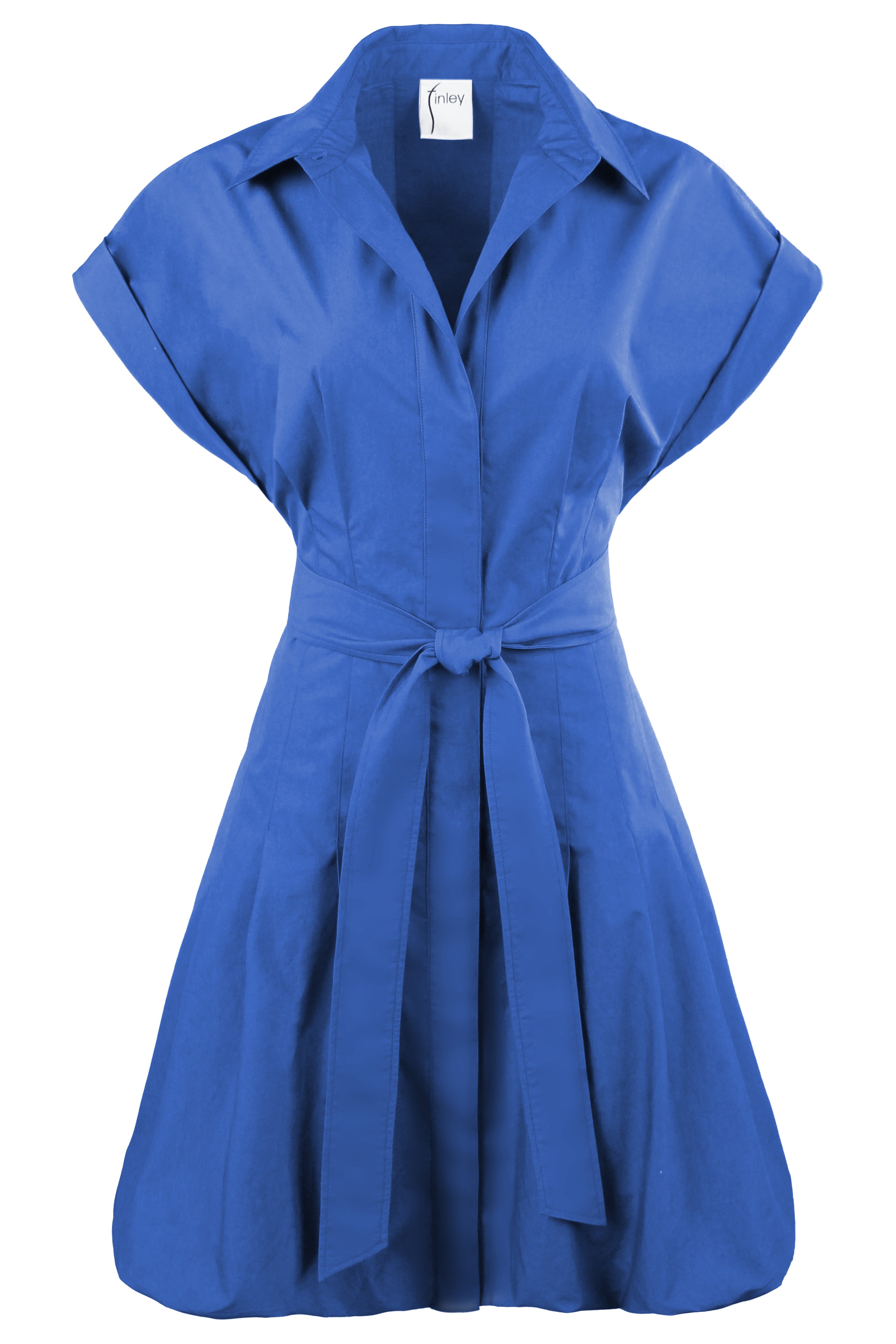 Libby Bubble Dress Royal Blue Typewriter Cloth