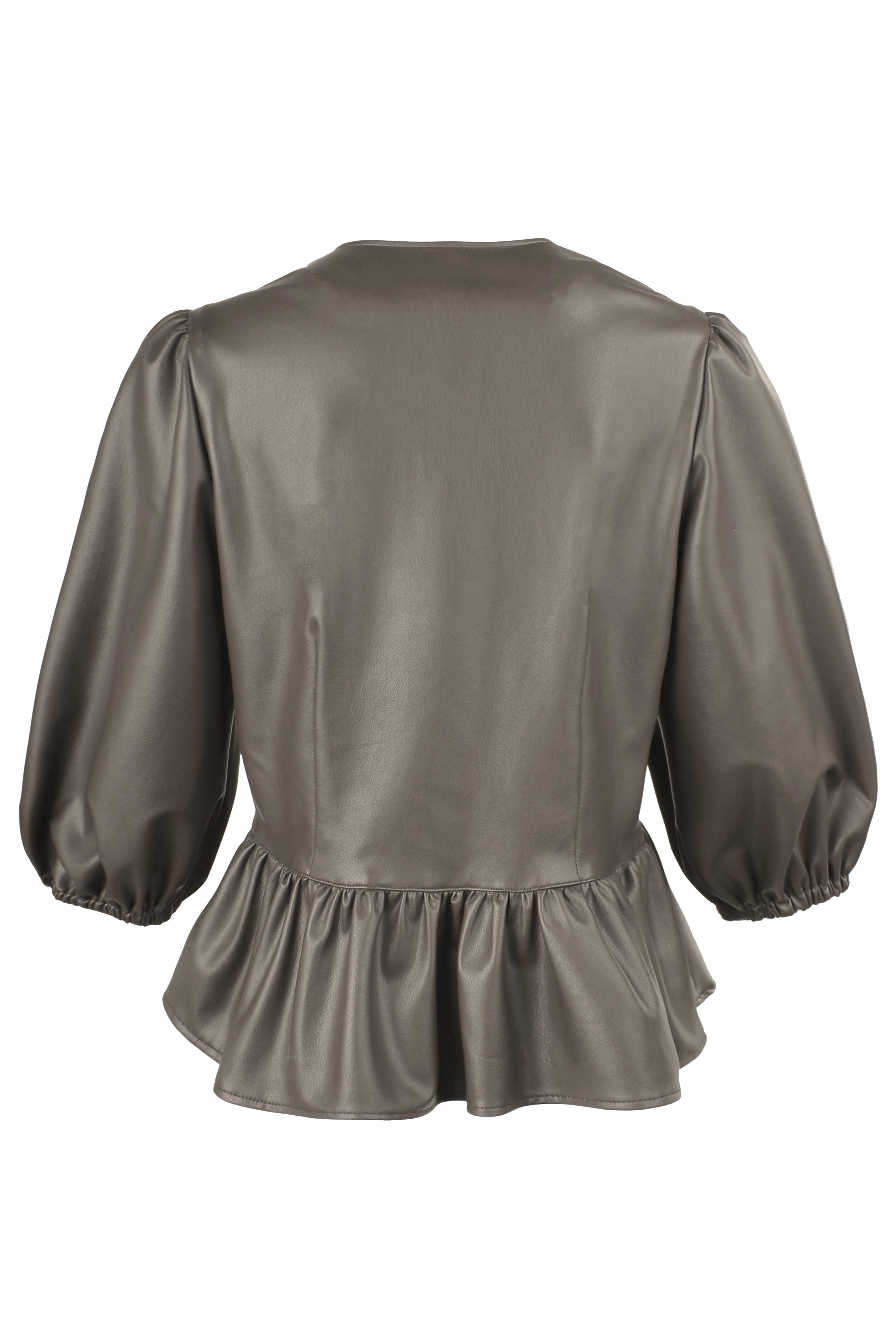 Luna Vegan Leather Tie Top, Mousse