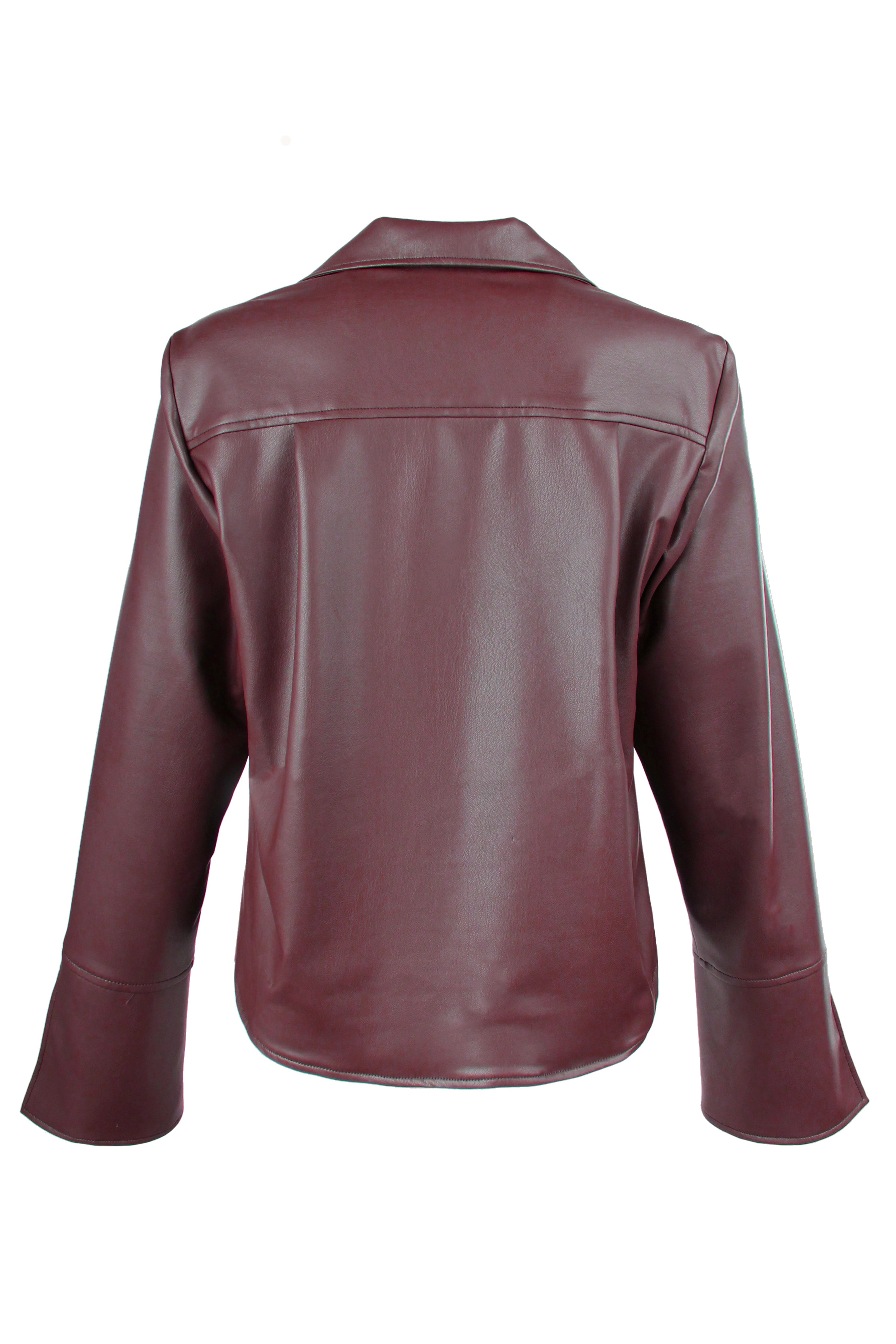 Campbell Zipper Jacket Wine Vegan Leather