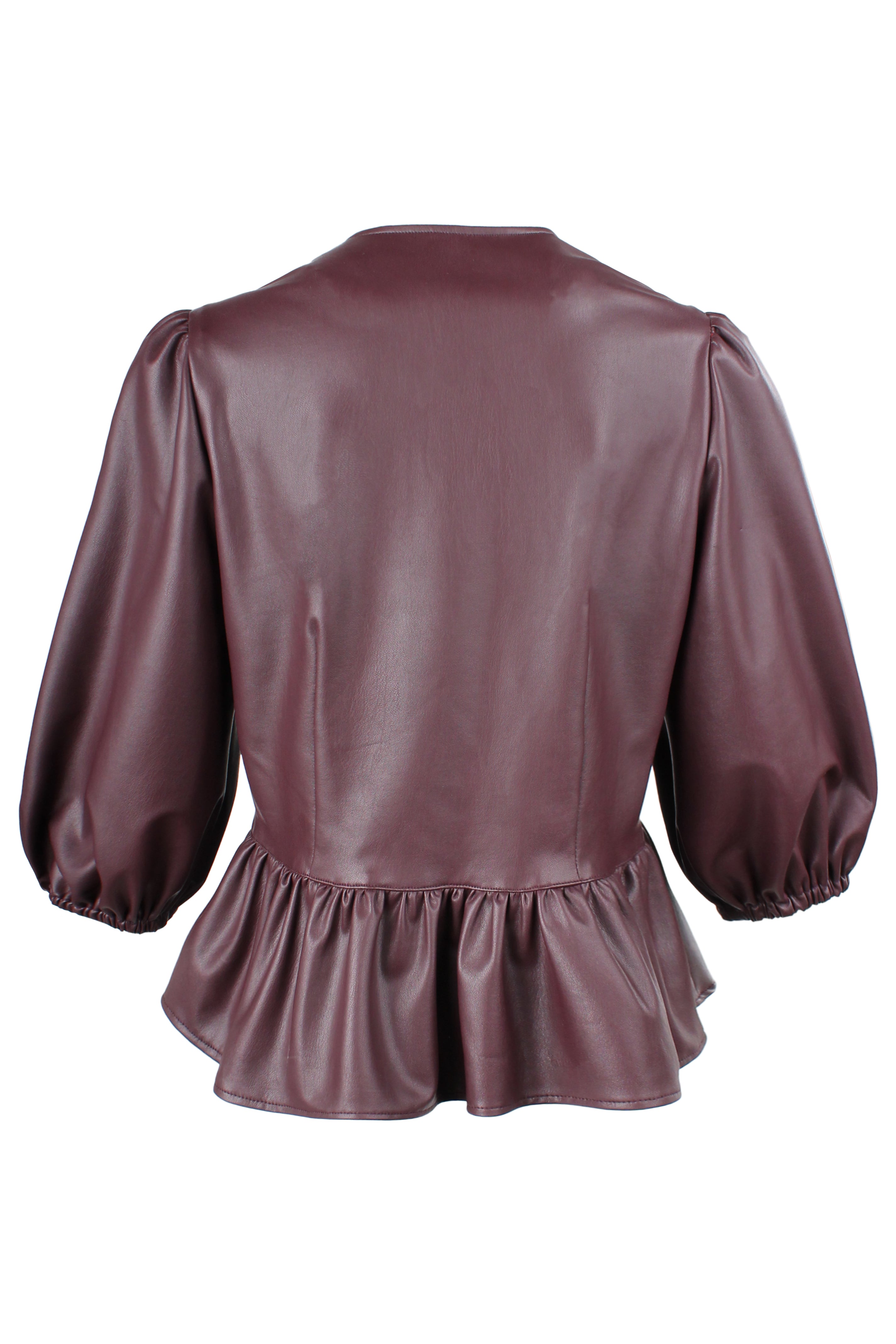 Luna Vegan Leather Tie Top, Wine