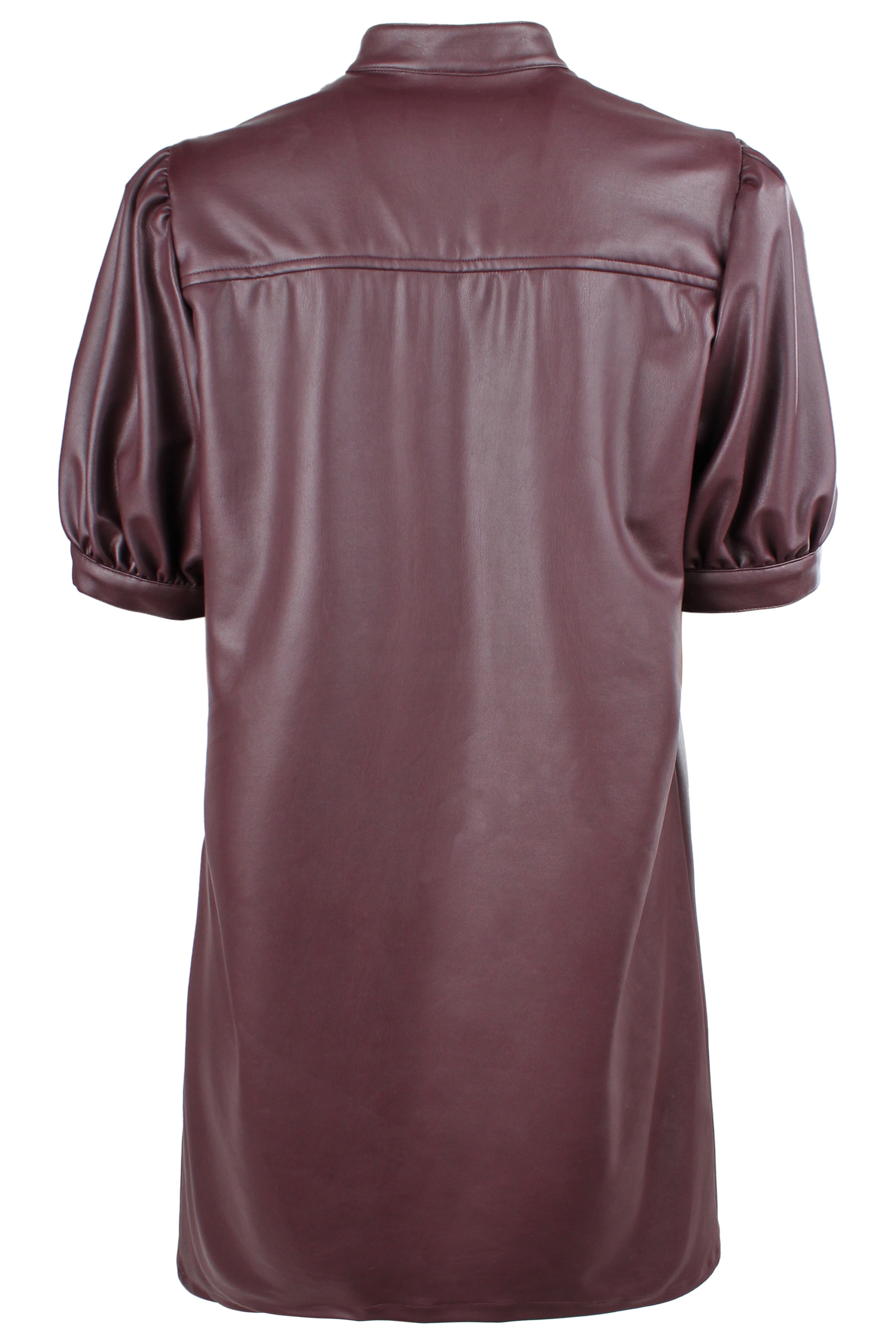 Melanie Shift Dress Wine Vegan Leather