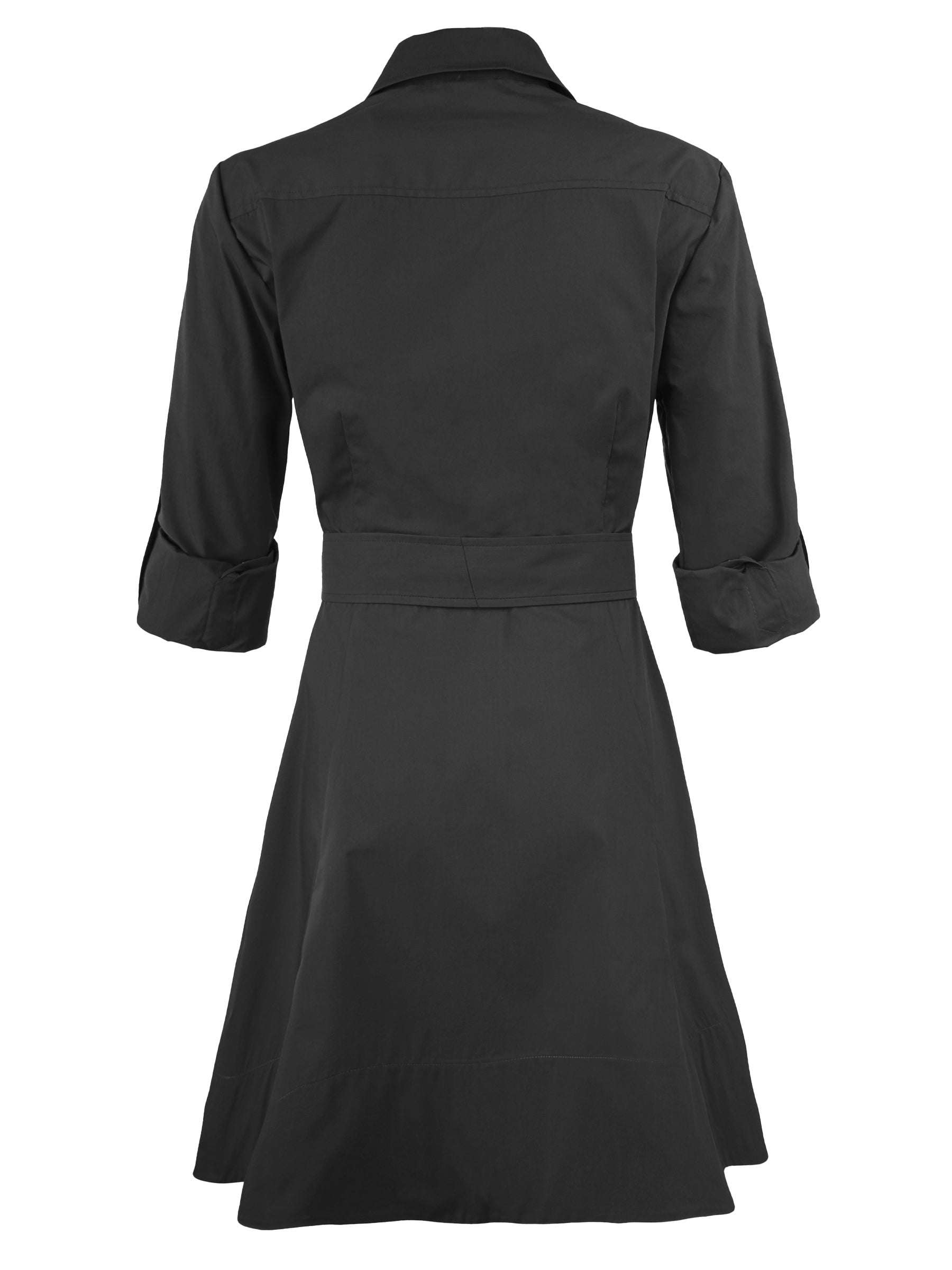 Short Laine Tie Front Long Dress Black Weathercloth